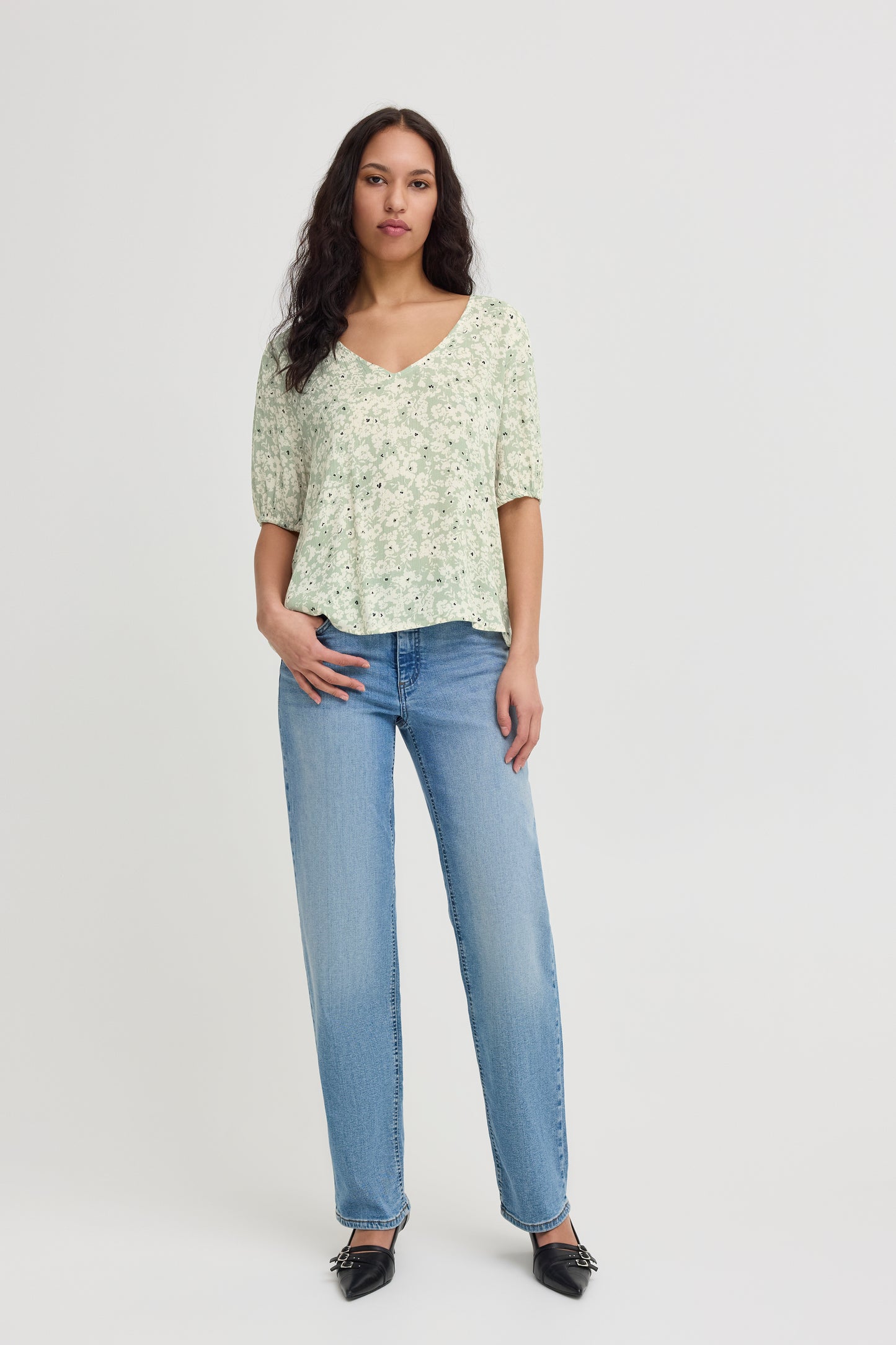 Top fluide motif floral ICHI