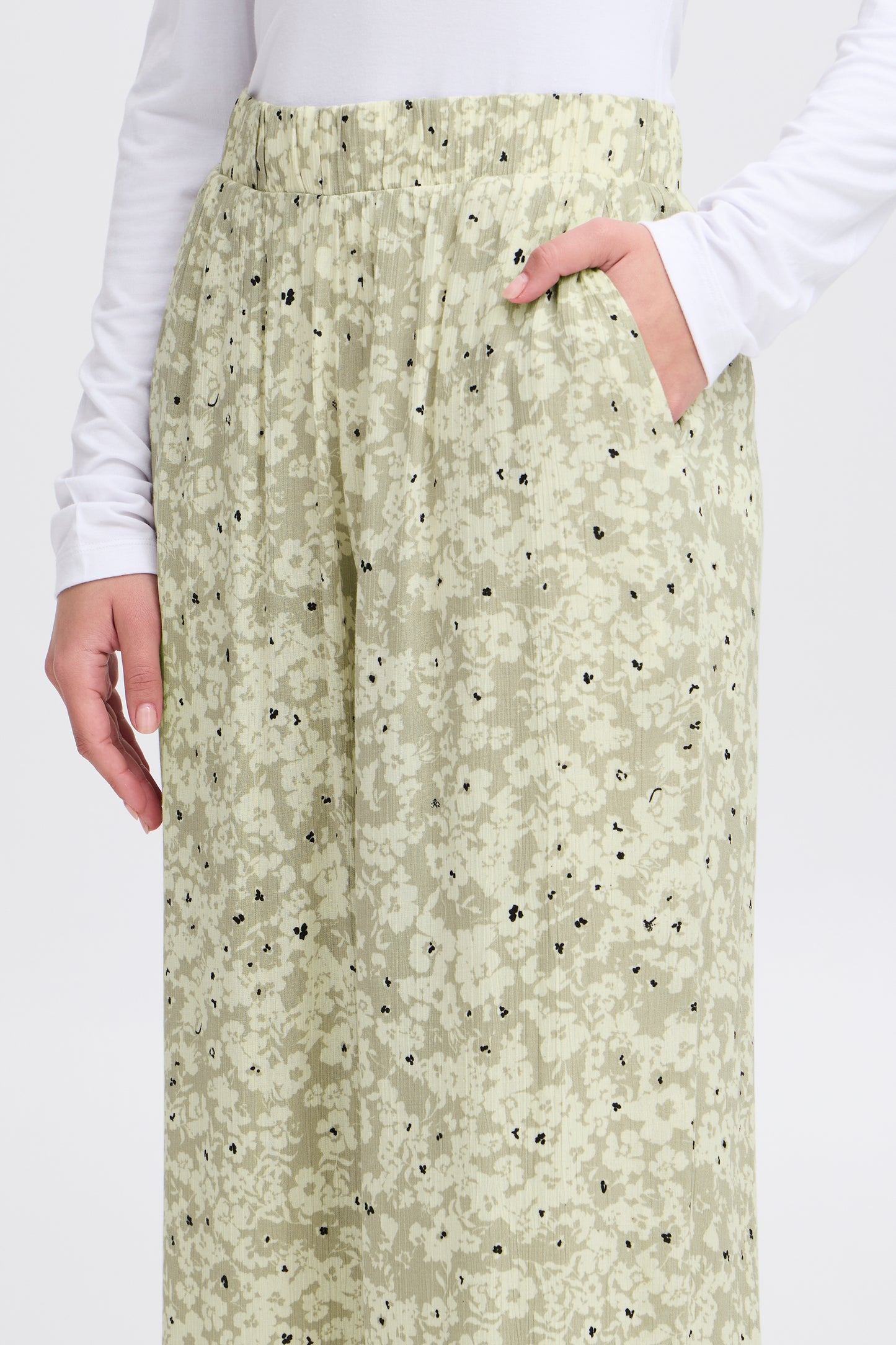 Pantalon fluide motif floral ICHI