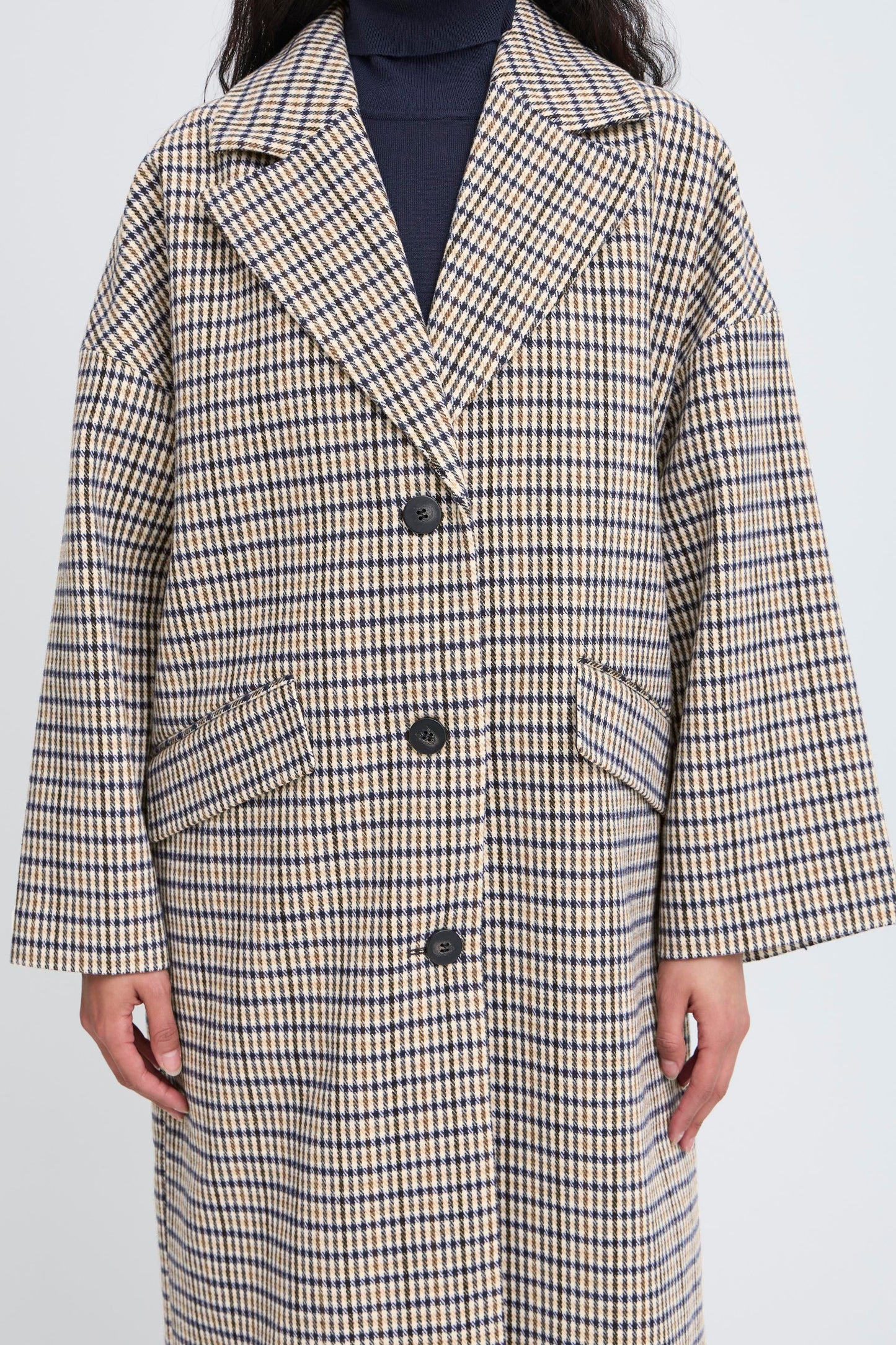 Manteau long rayé ICHI