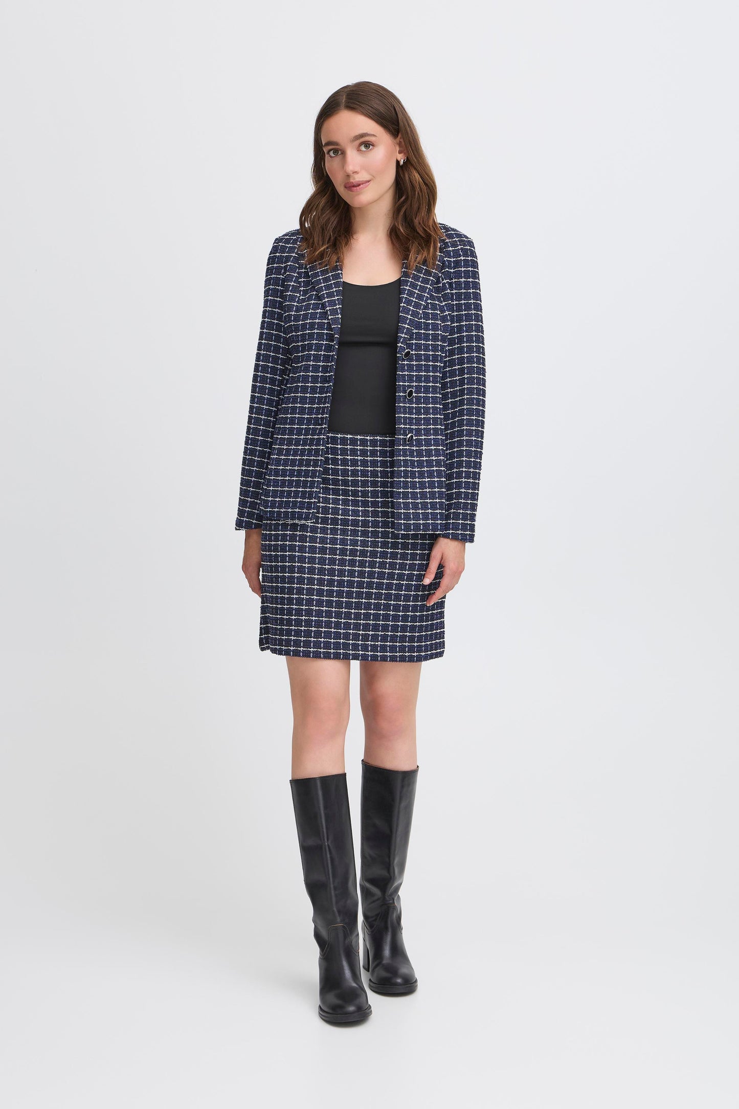 Veste blazer effet tweed ICHI