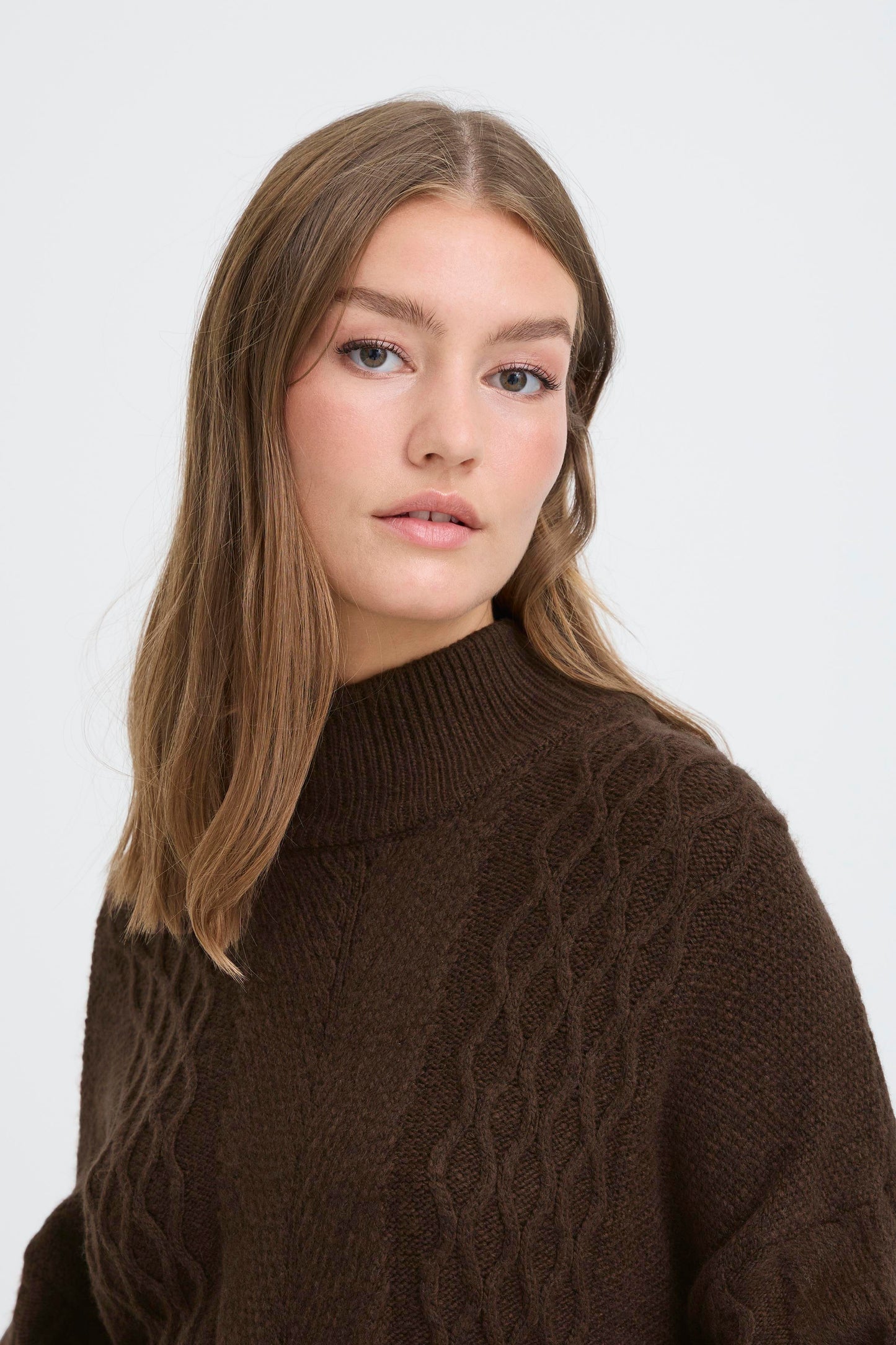 Pull col roulé maillage ICHI