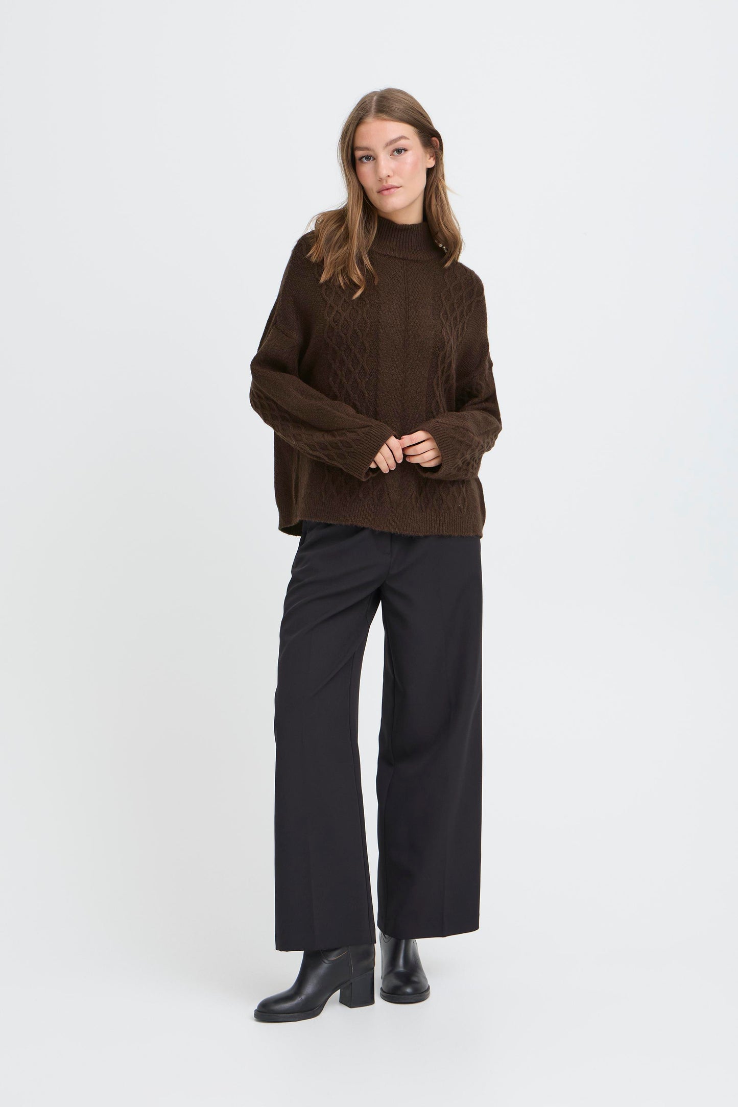 Pull col roulé maillage ICHI