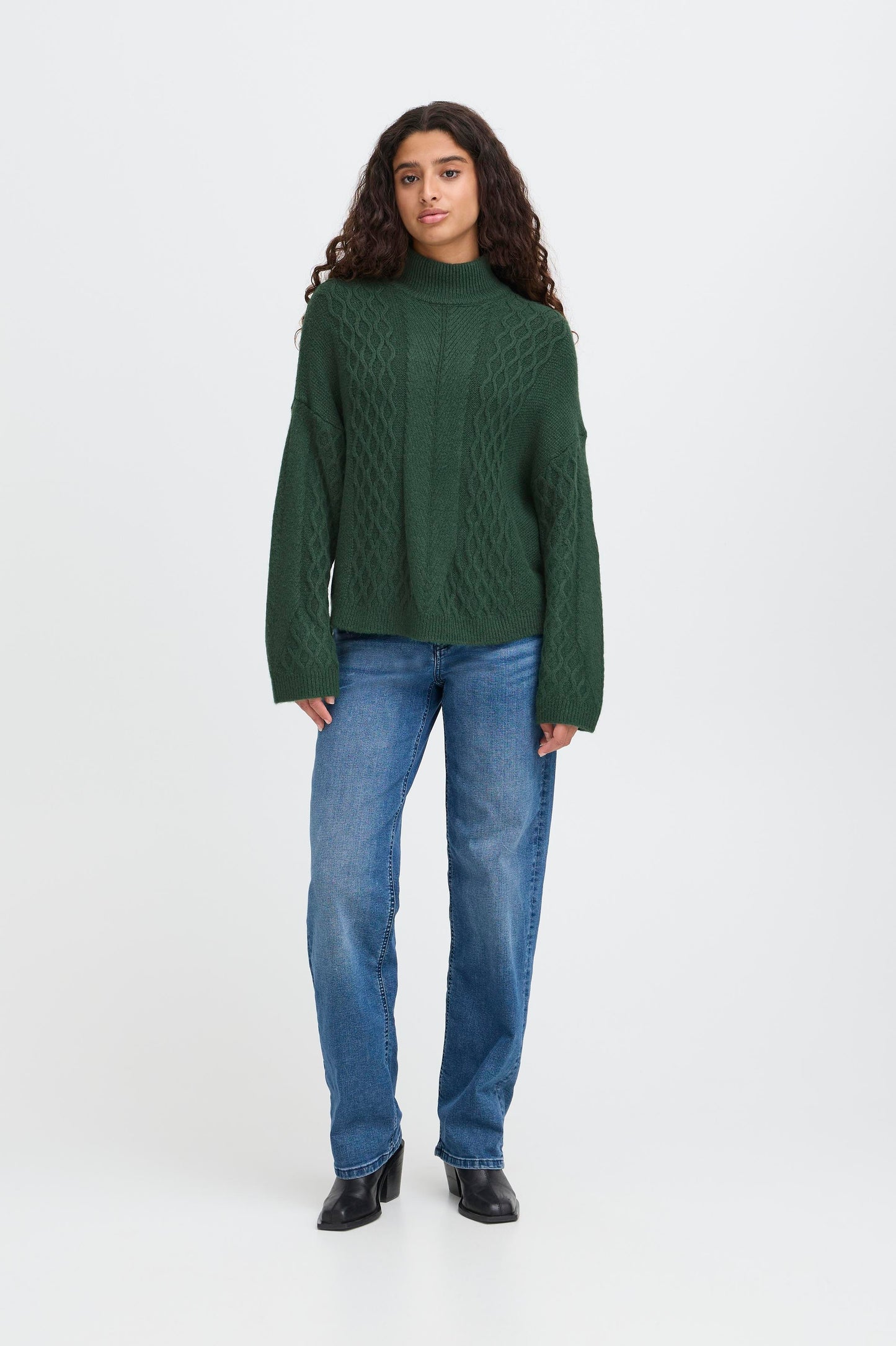 Pull col roulé maillage ICHI