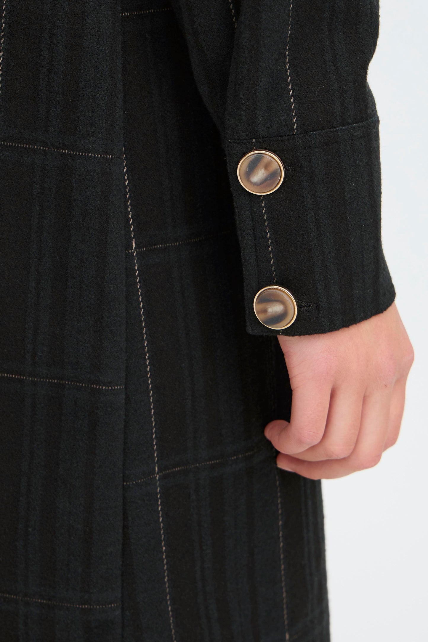 Robe carreaux boutons ICHI