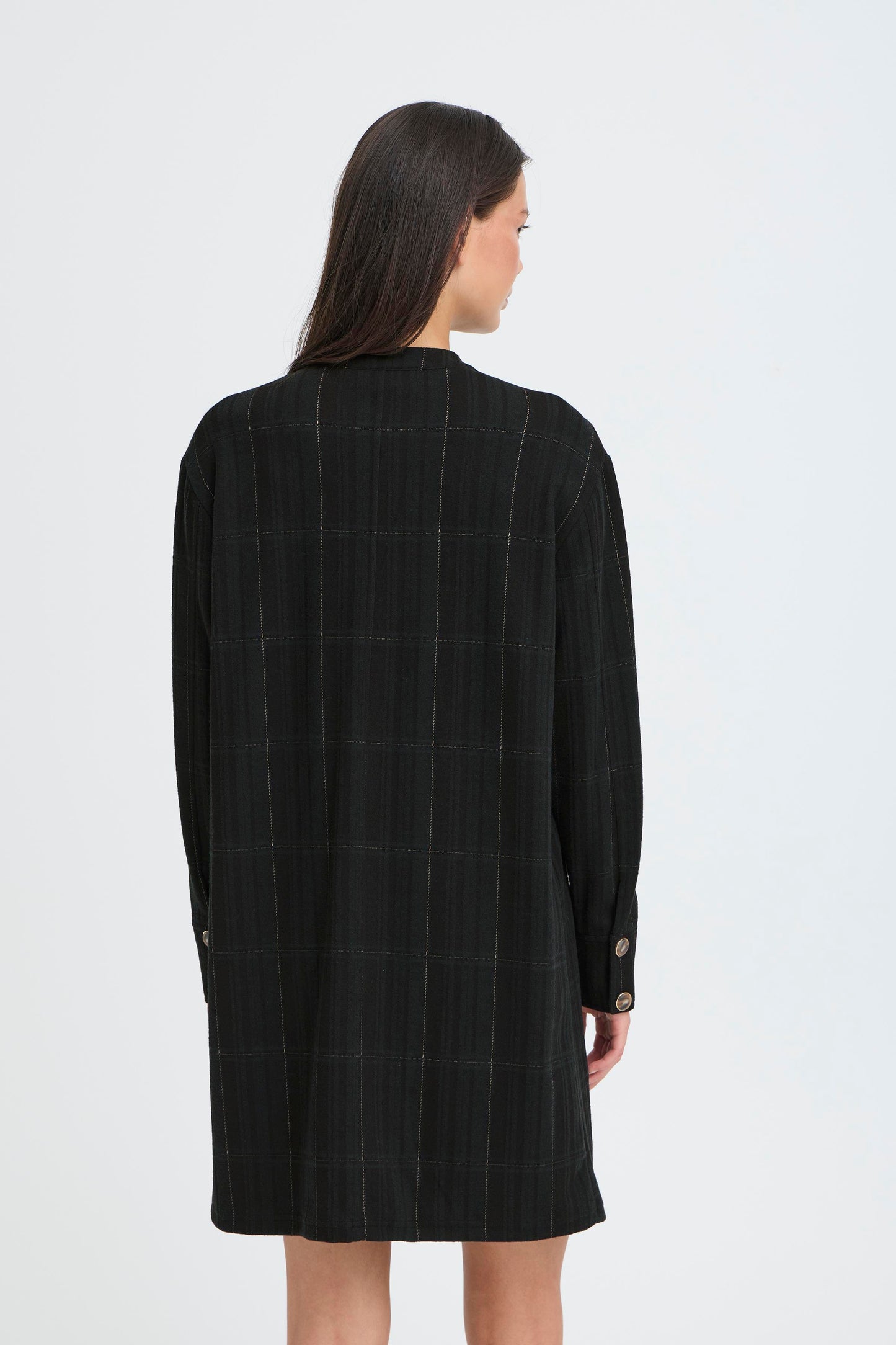 Robe carreaux boutons ICHI