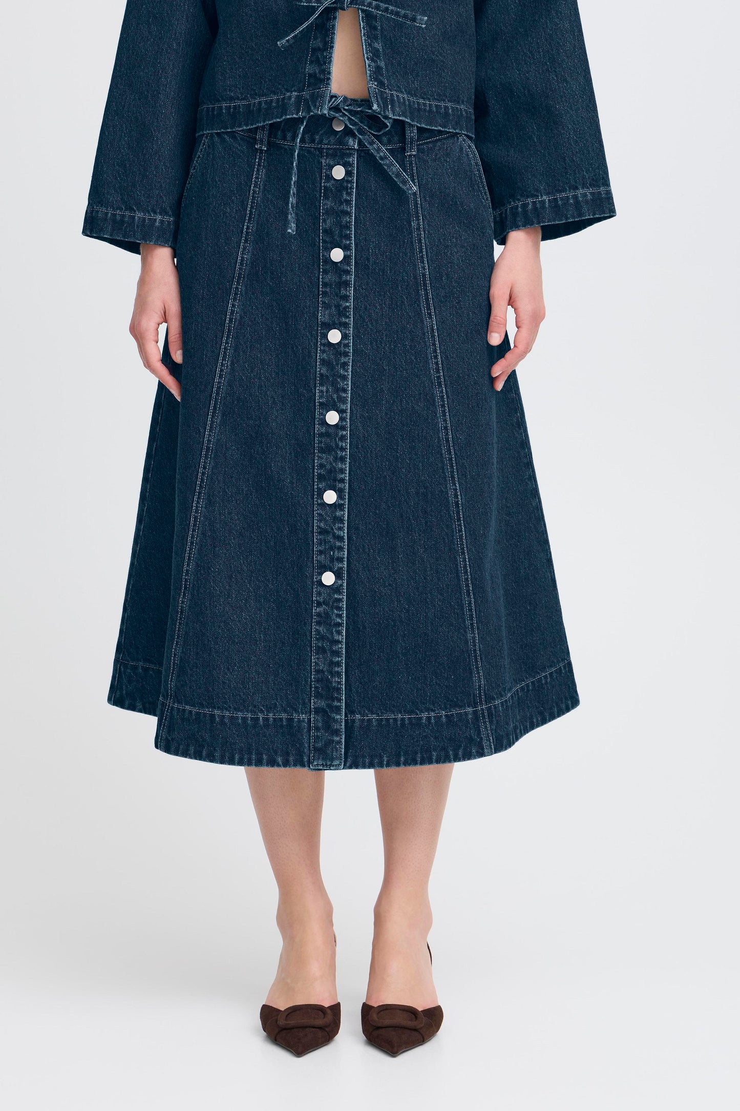Jupe midi jean B.Young