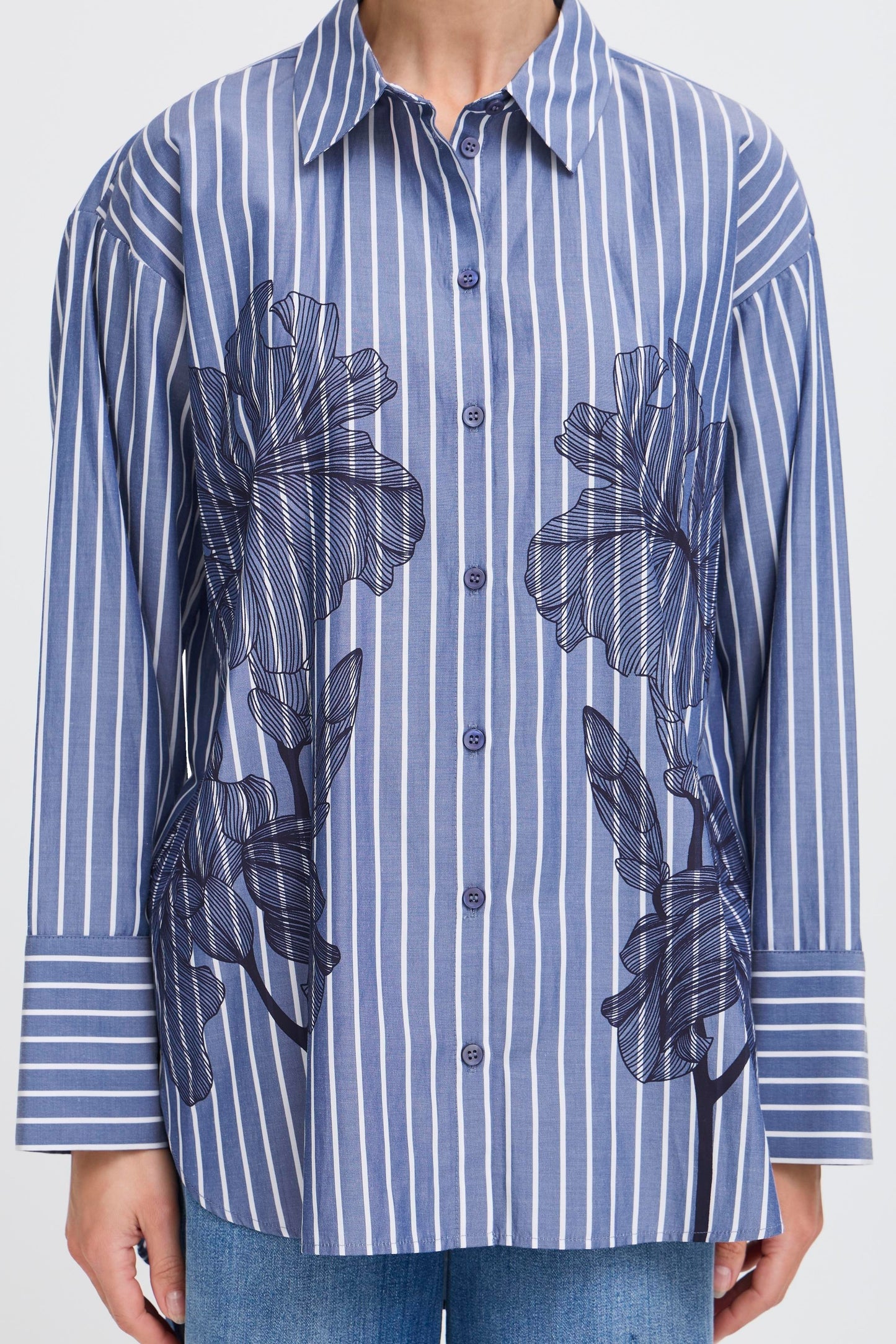 Chemise rayures & fleurs B.Young