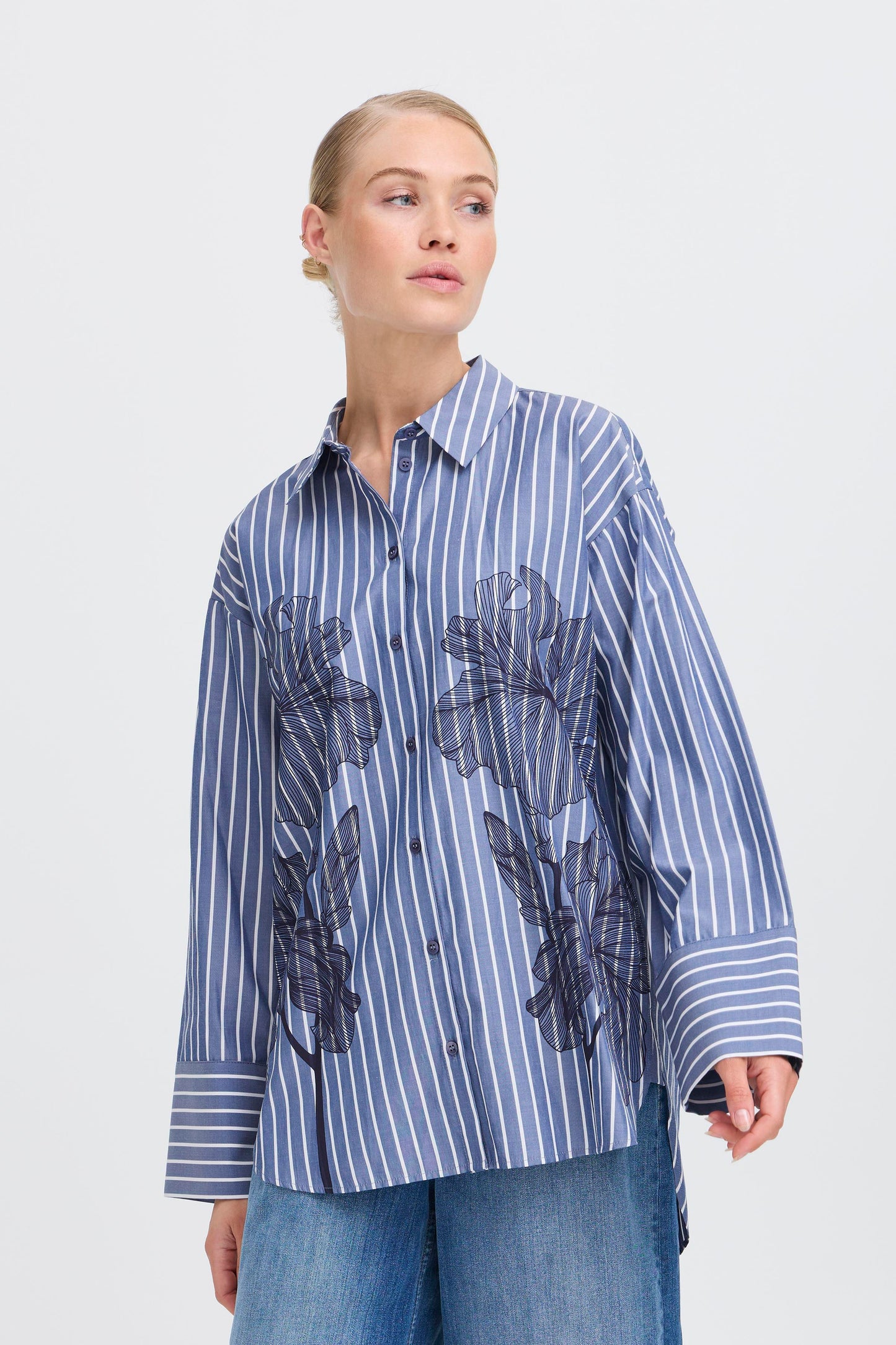 Chemise rayures & fleurs B.Young
