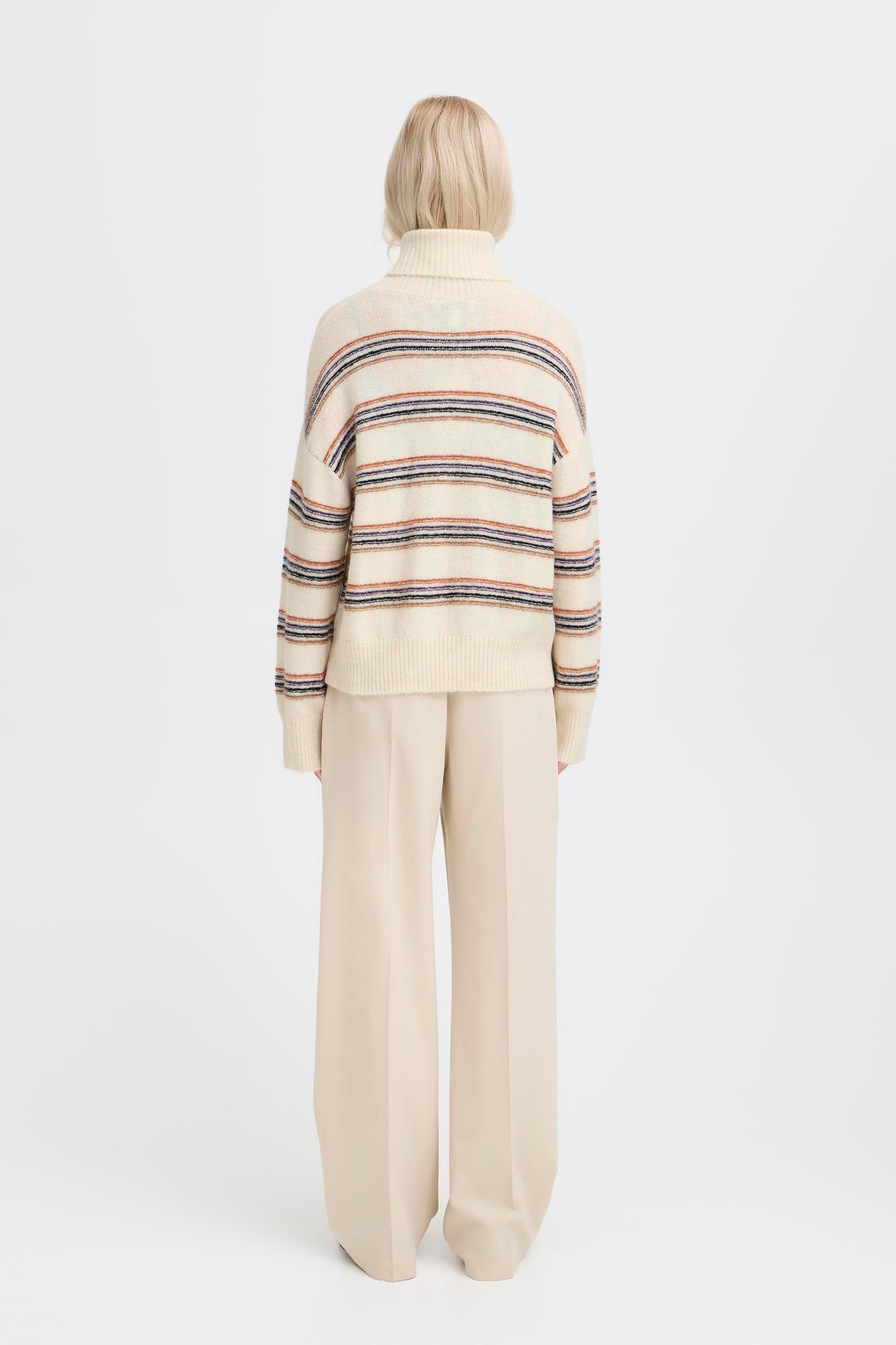 Pull col roulé rayures B.Young