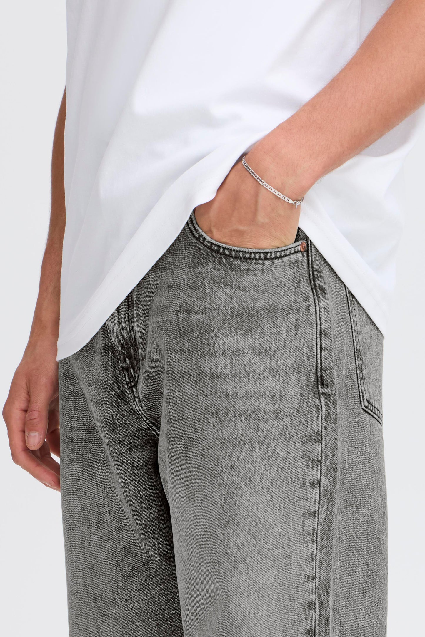 Jean large gris Solid