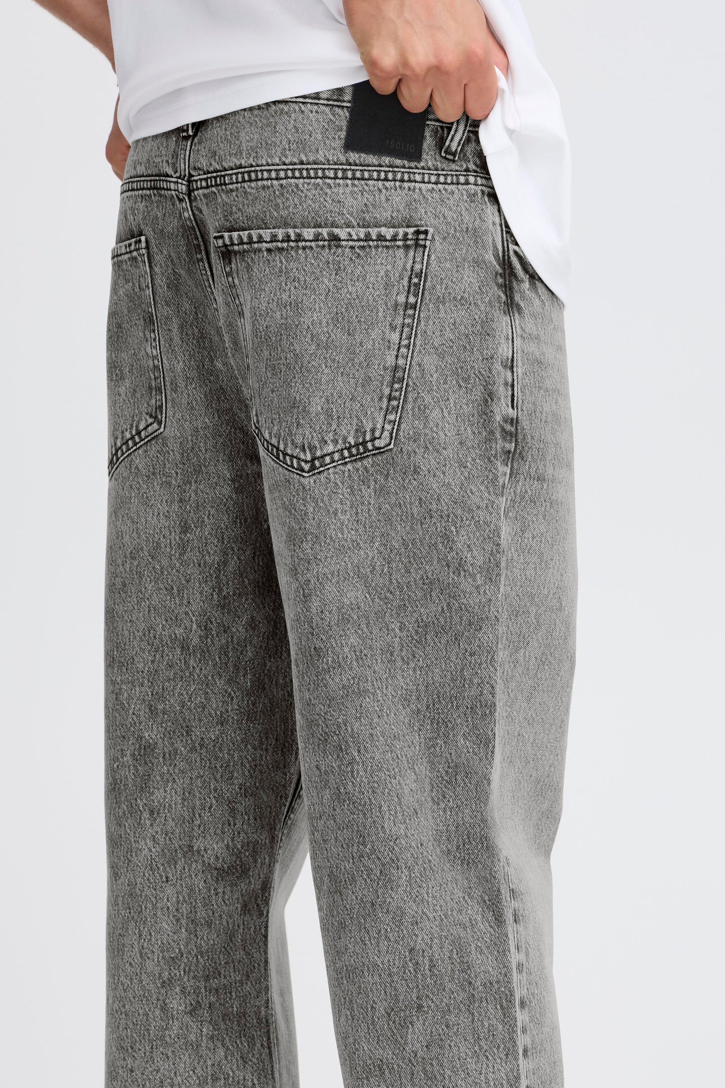 Jean large gris Solid