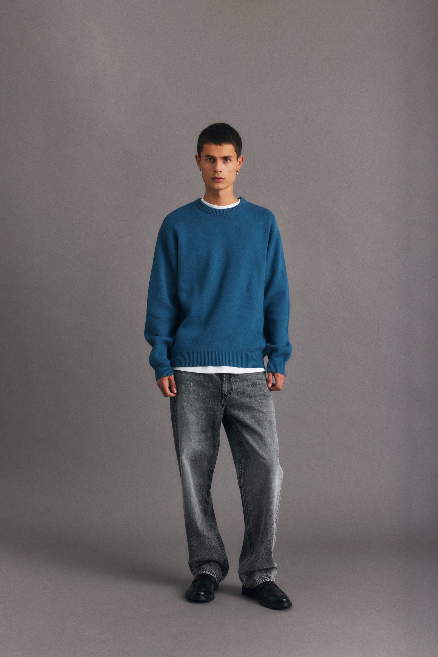 Jean large gris Solid
