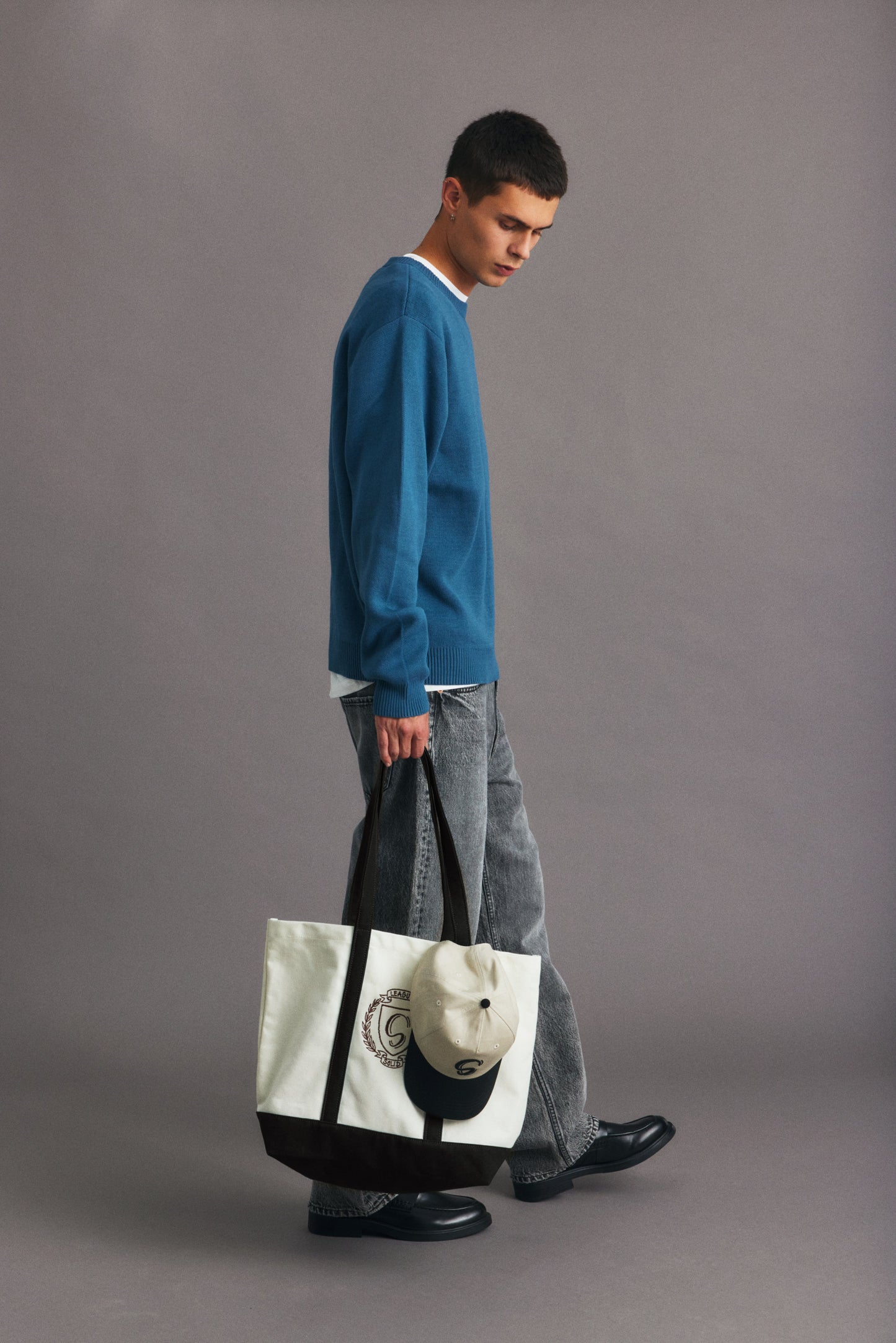 Jean large gris Solid