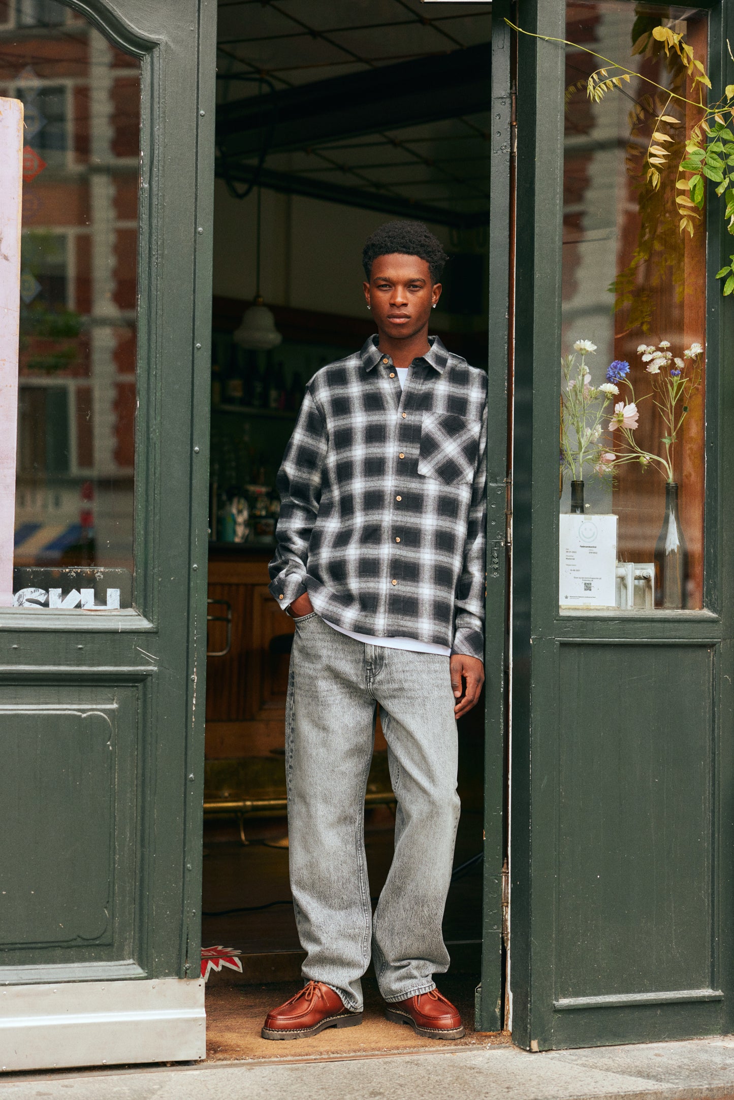 Jean large gris Solid