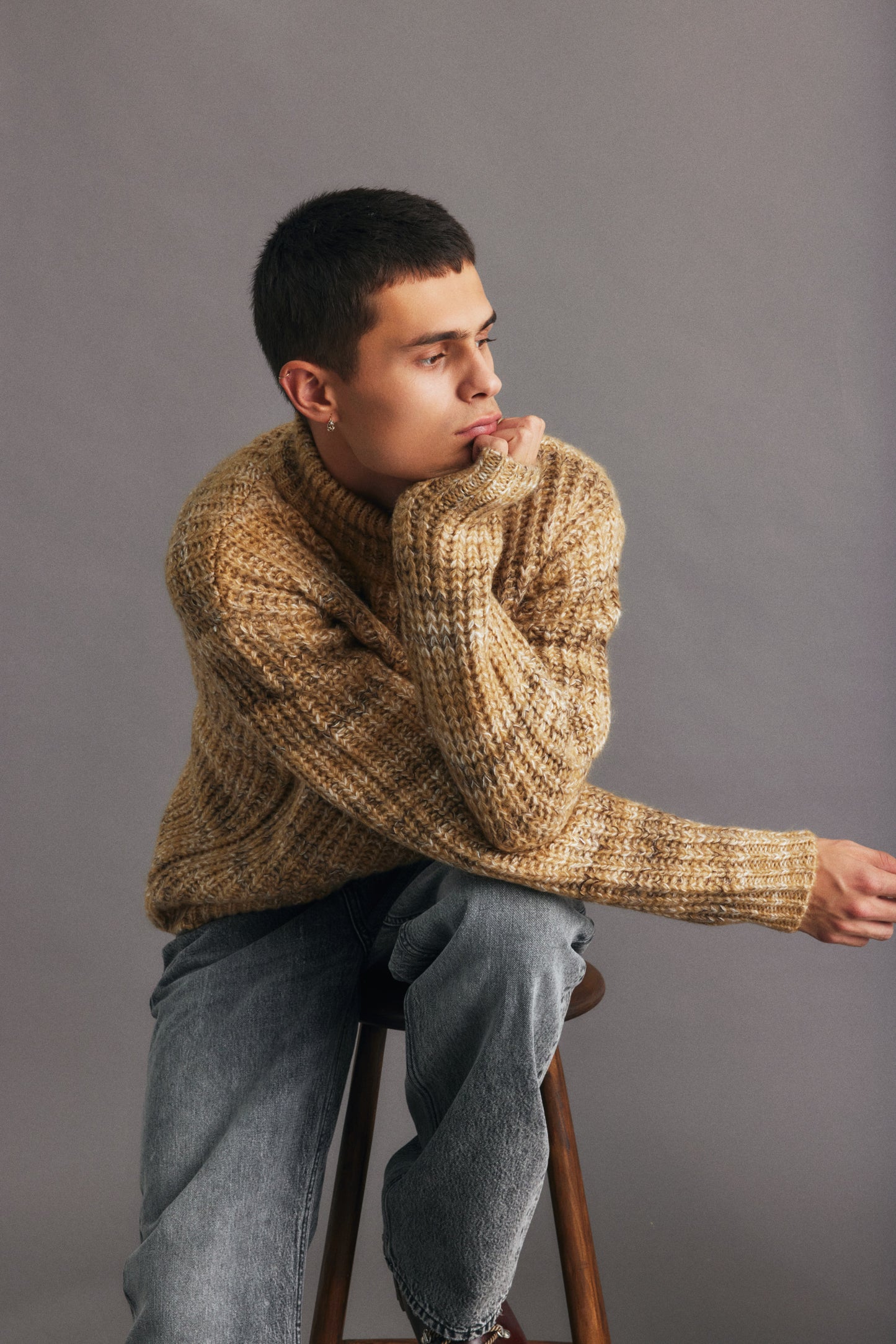 Pull col montant zip Solid
