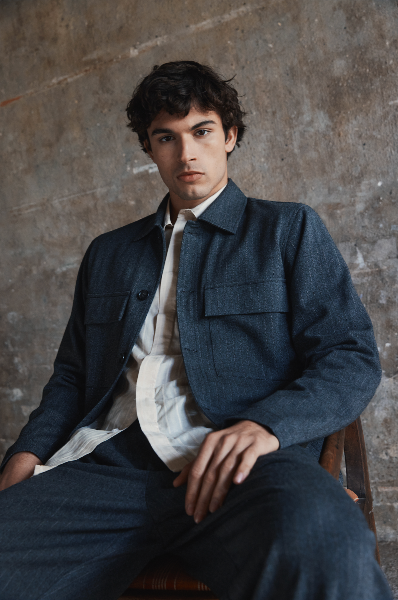 Veste droite rayures Casual Friday