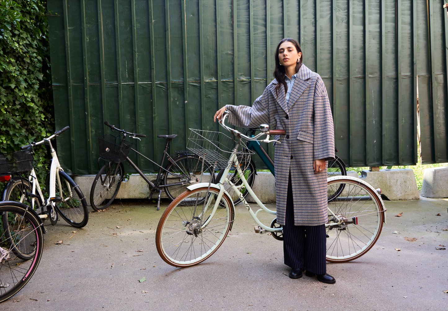Manteau long rayé ICHI