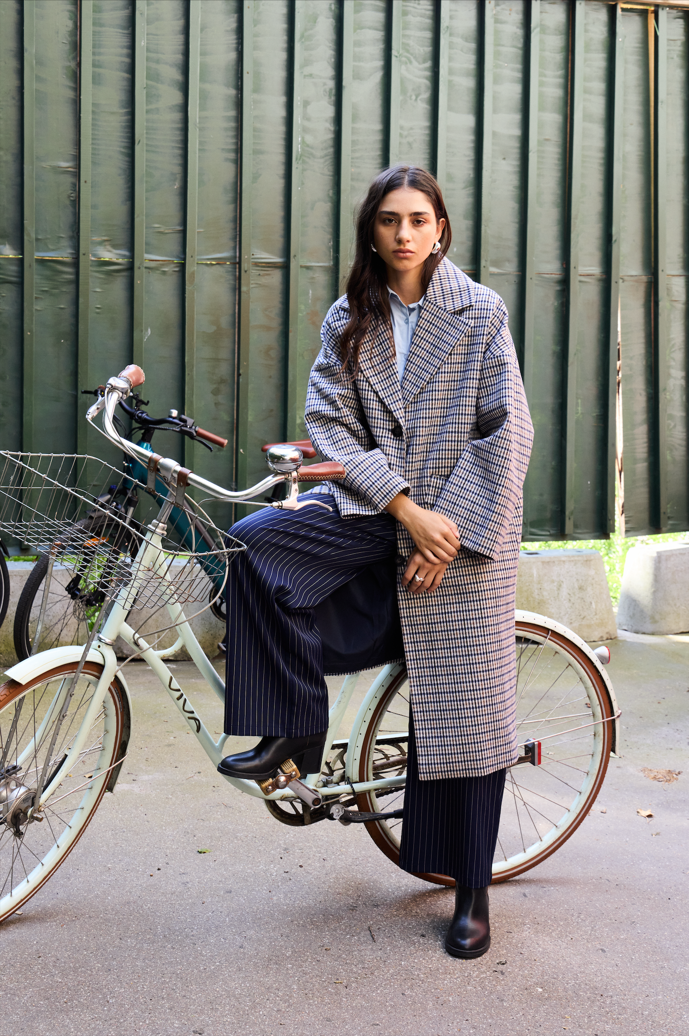 Manteau long rayé ICHI