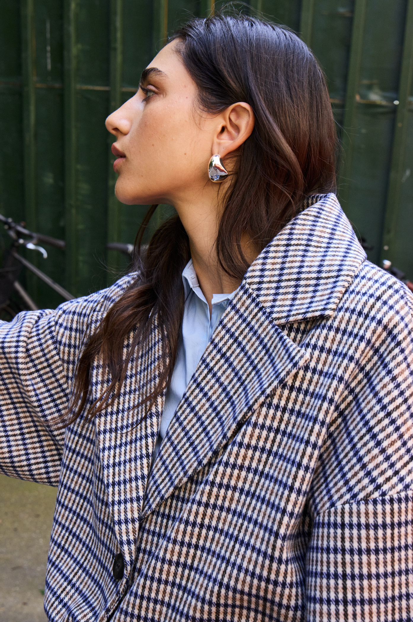 Manteau long rayé ICHI