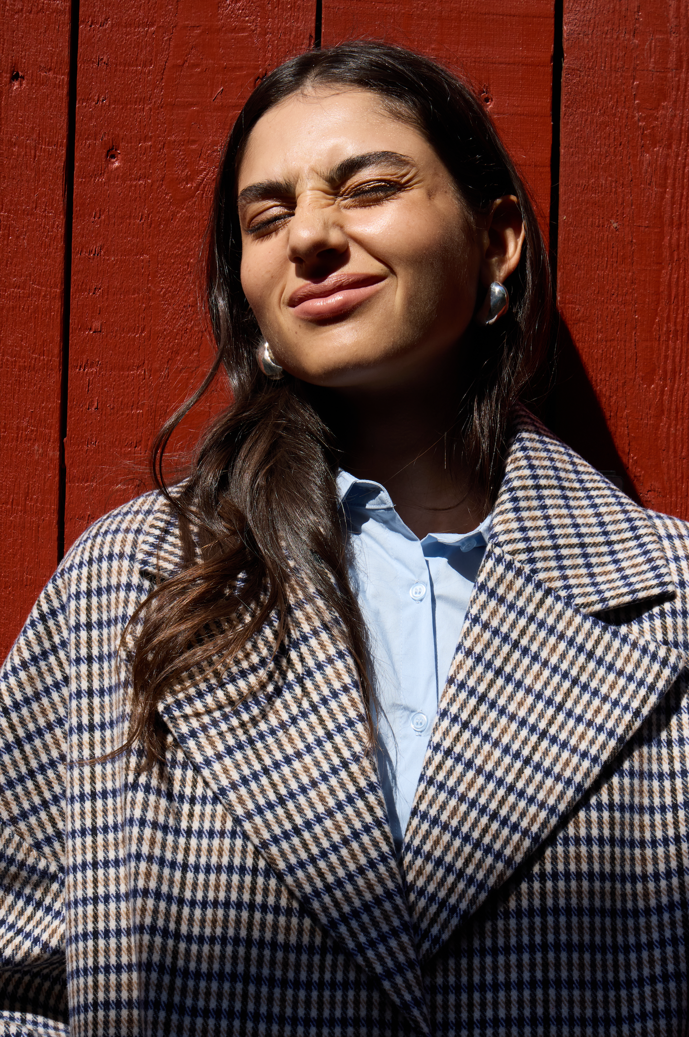 Manteau long rayé ICHI