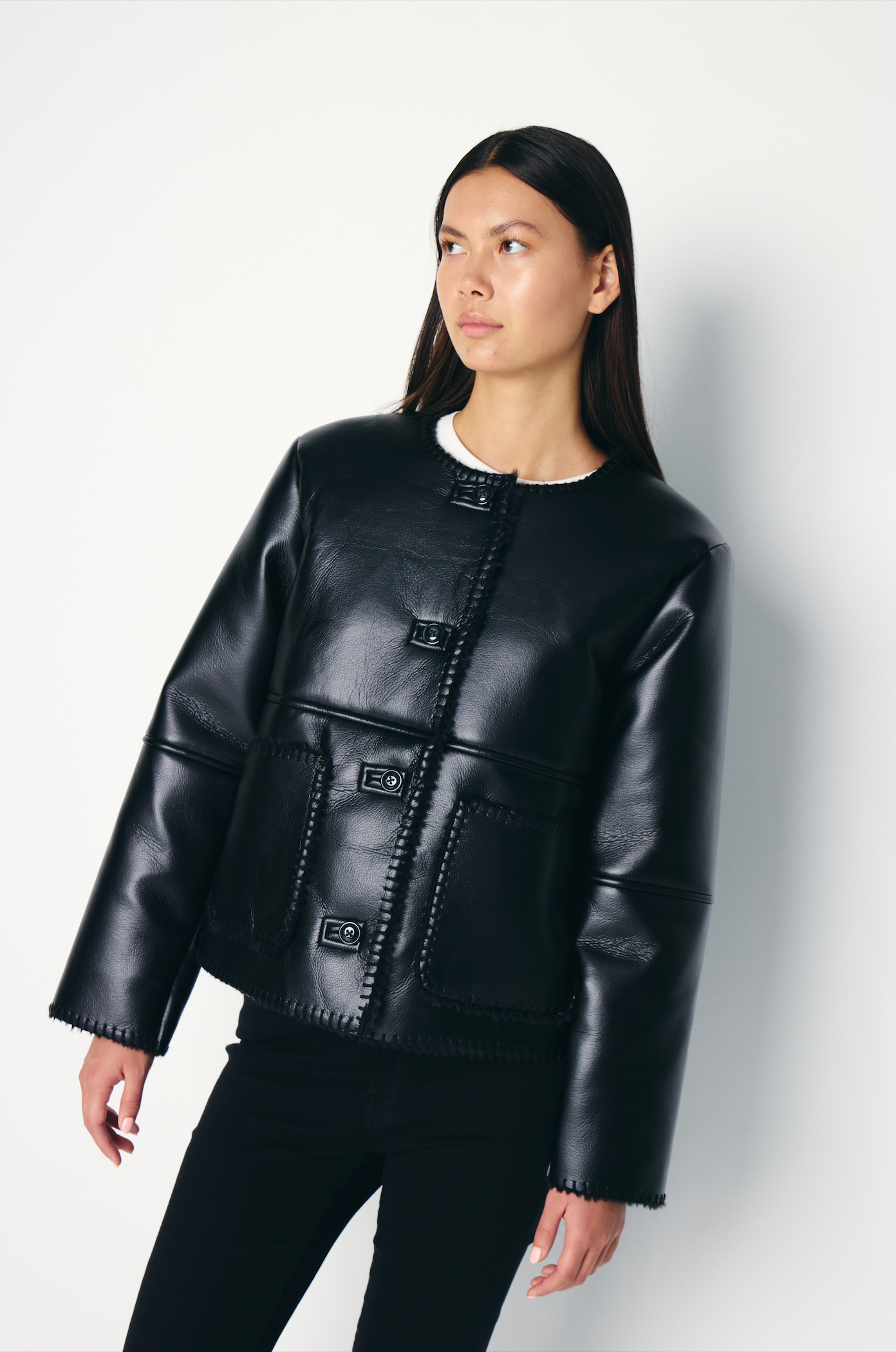Veste vinyle surpiqures ICHI