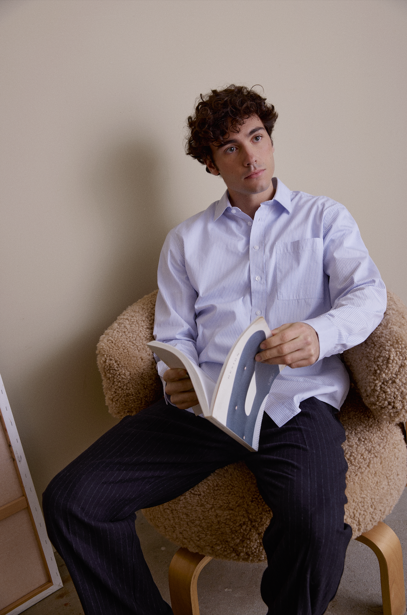 Pantalon rayures laine Casual Friday
