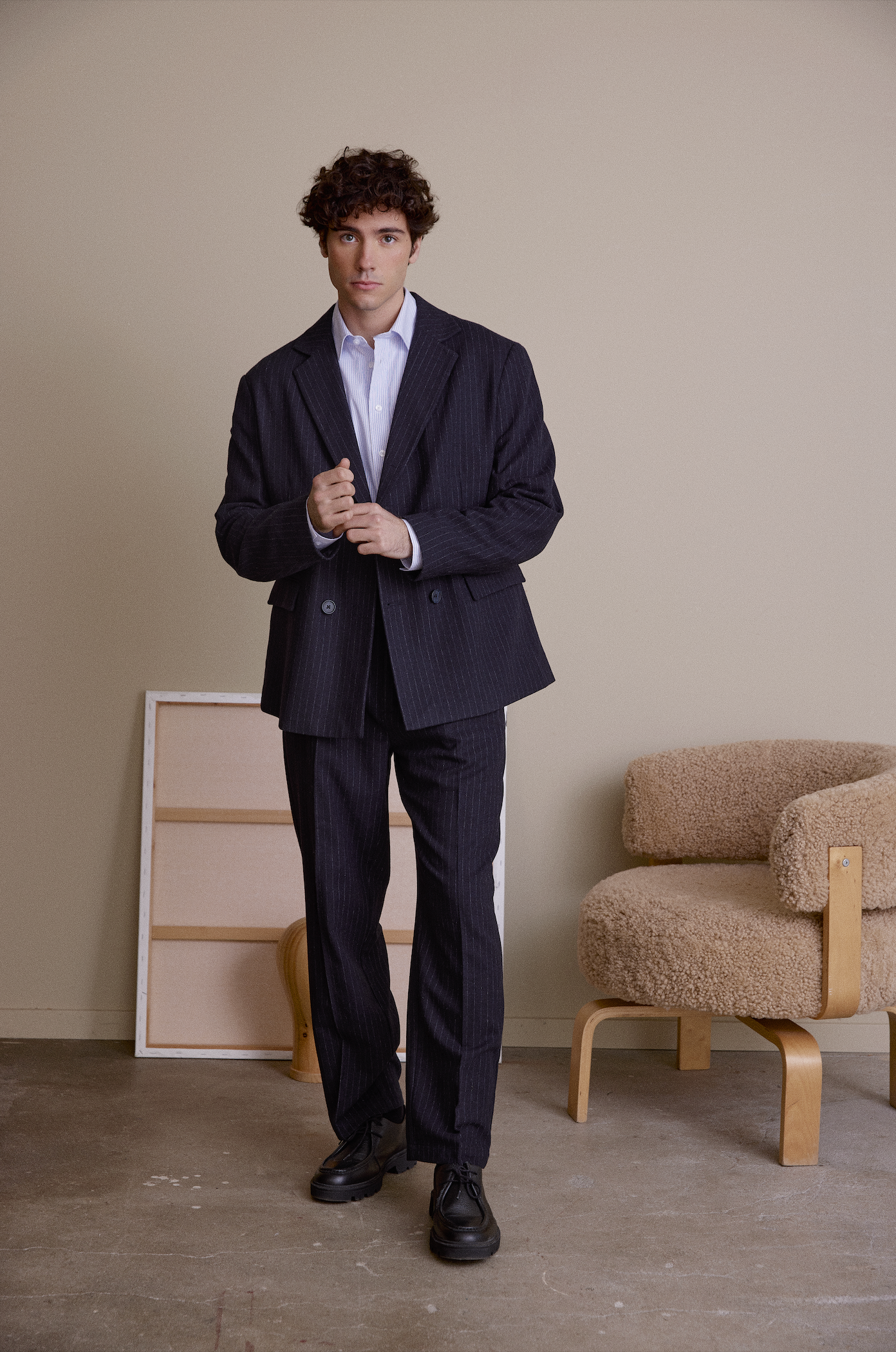 Pantalon rayures laine Casual Friday