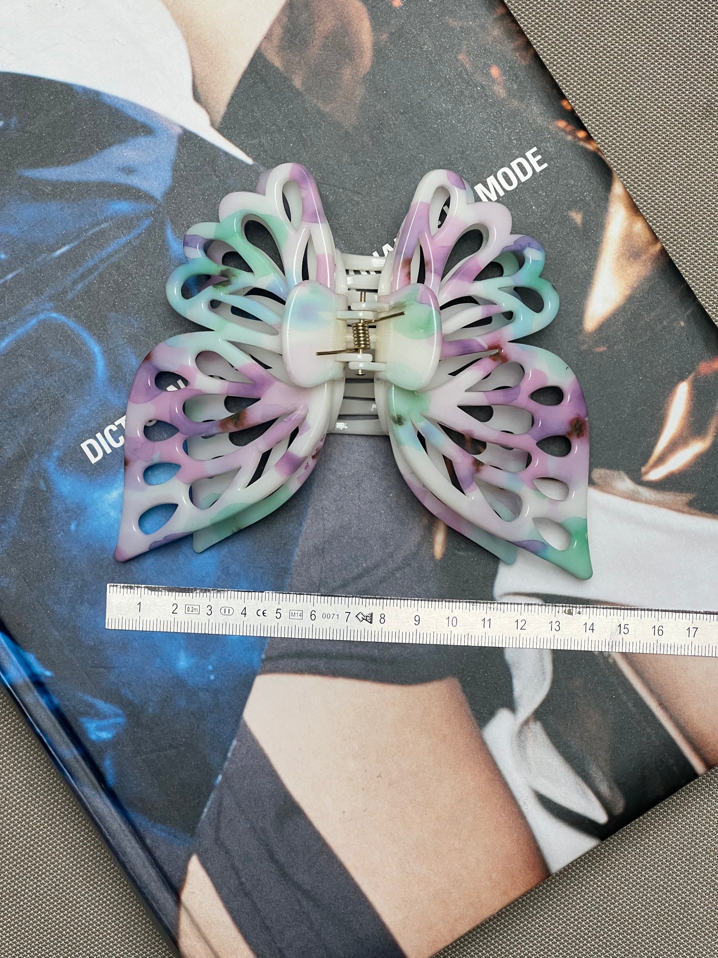 Pince à cheveux - Grand double papillon blanc
