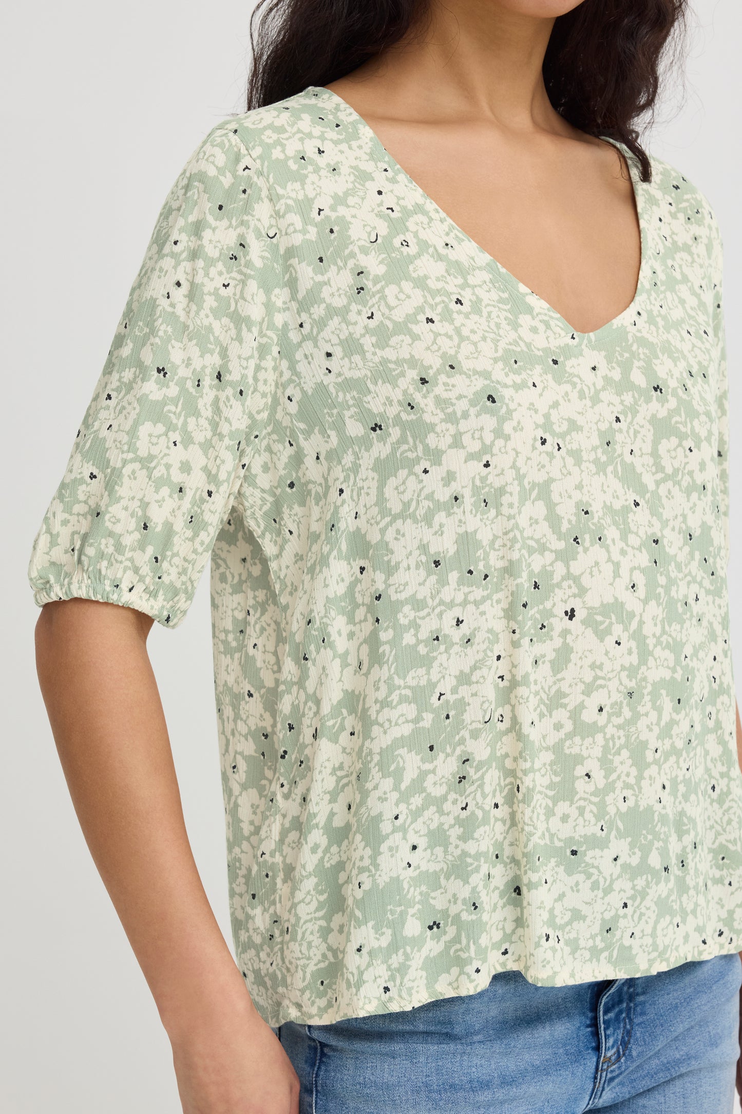 Top fluide motif floral ICHI