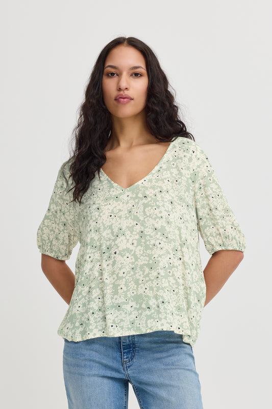 Top fluide motif floral ICHI