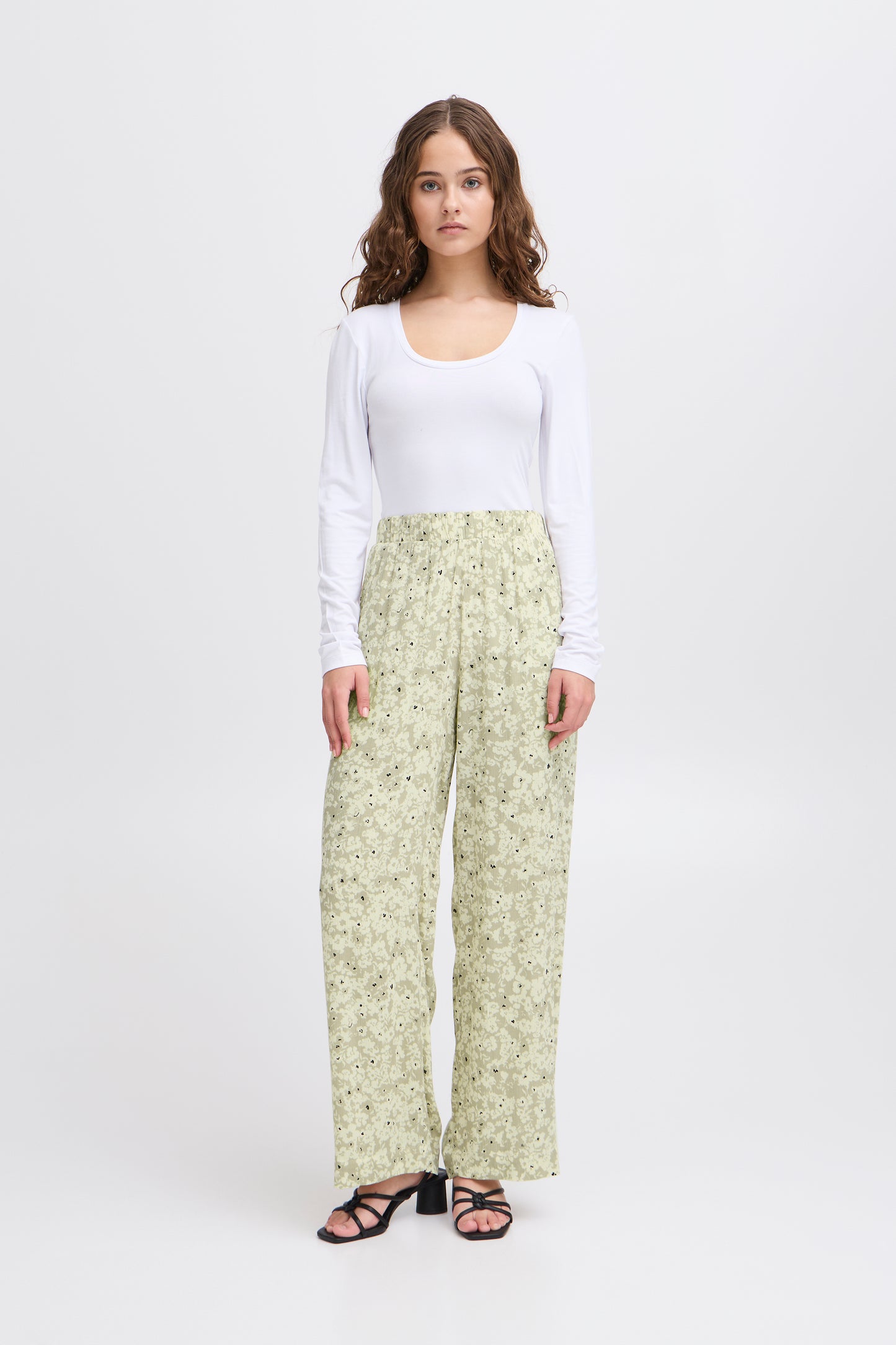 Pantalon fluide motif floral ICHI