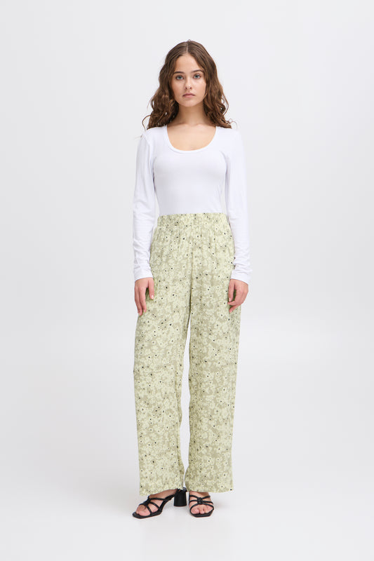 Pantalon fluide motif floral ICHI