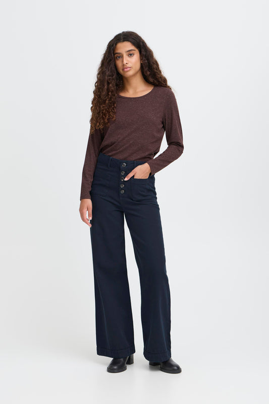 Pantalon large & boutons ICHI