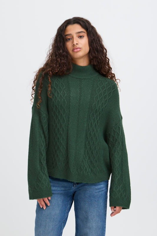 Pull col roulé maillage ICHI