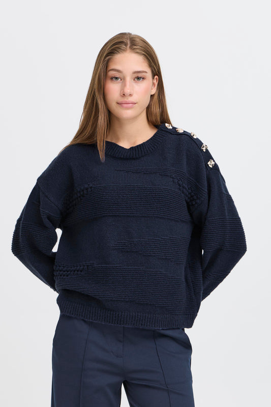 Pull boutons épaule ICHI