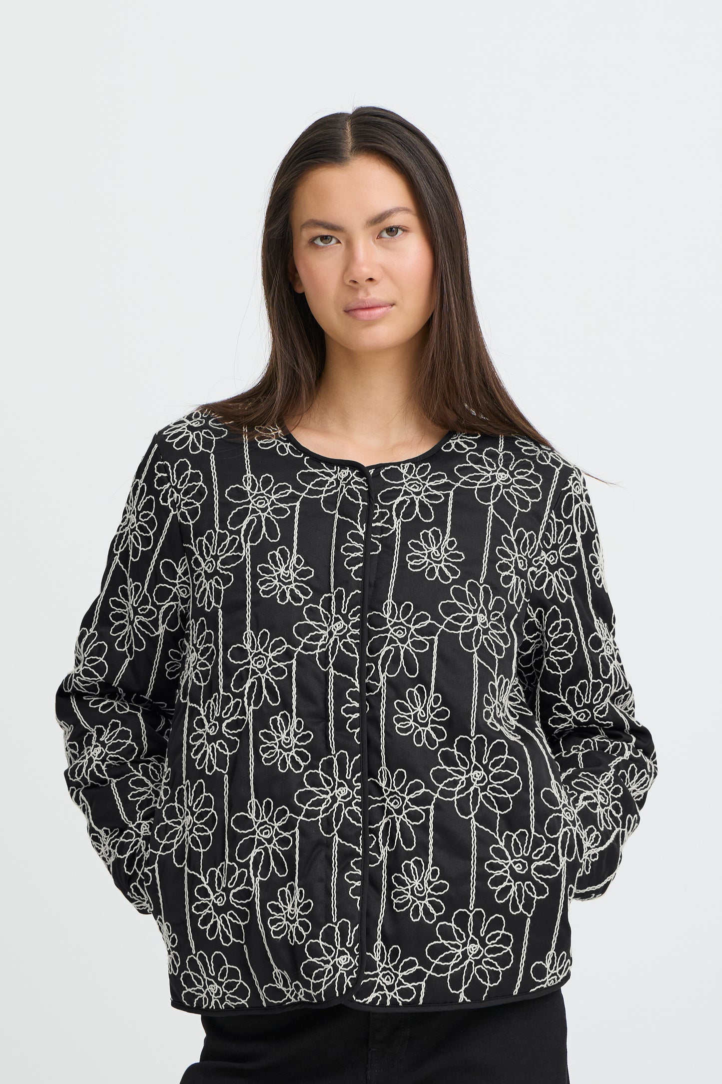 Veste droite broderie ICHI