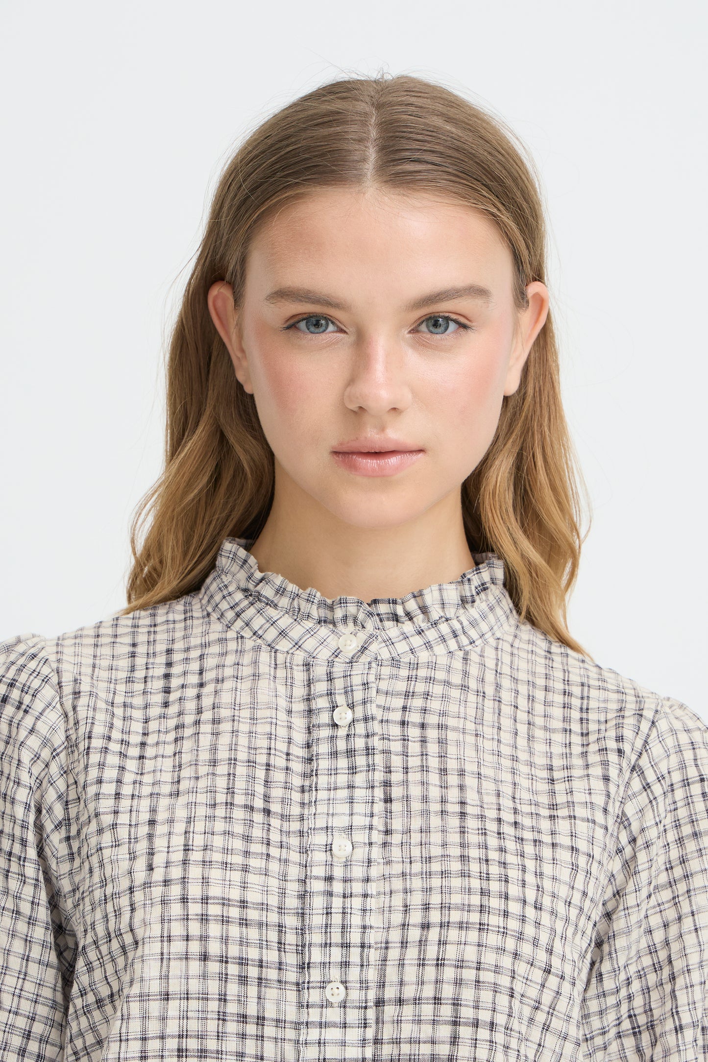 Chemise carreaux fronces ICHI