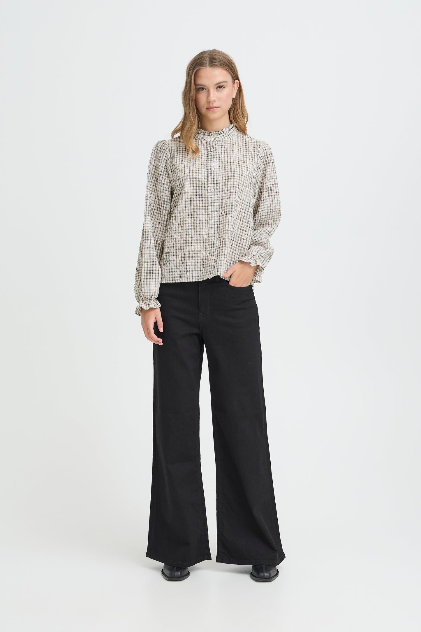 Chemise carreaux fronces ICHI