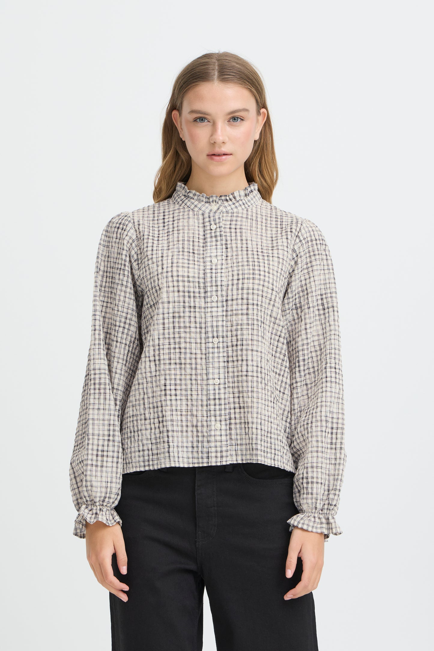 Chemise carreaux fronces ICHI