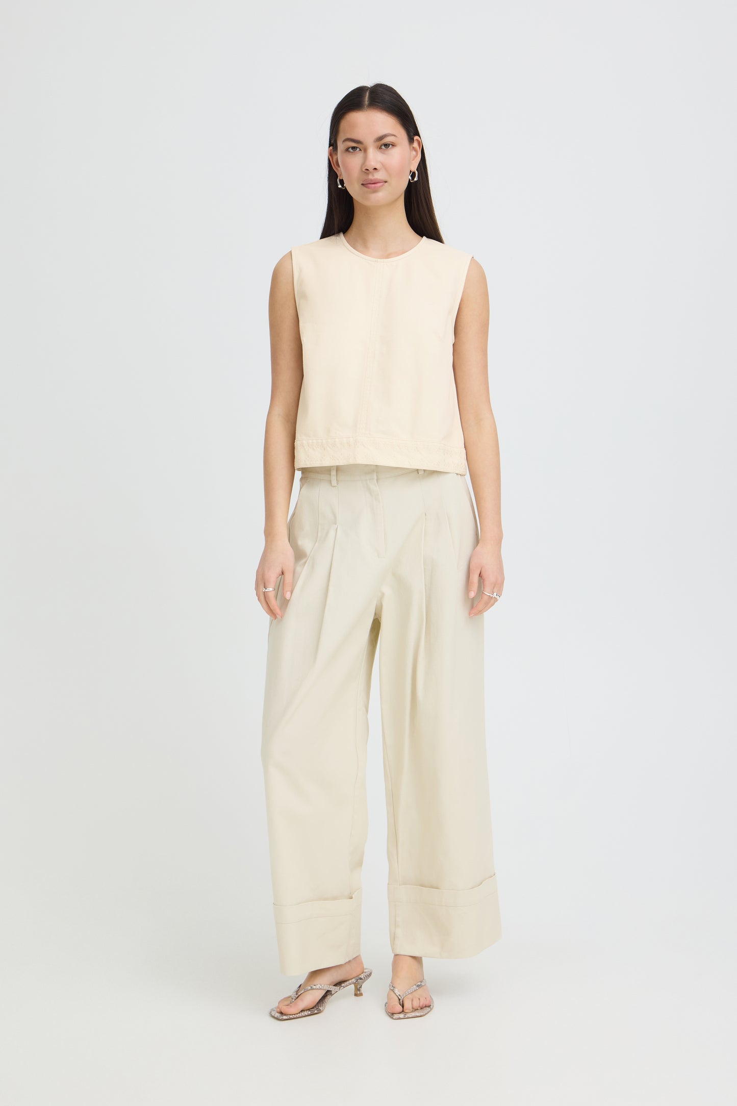 Top jean broderie ICHI