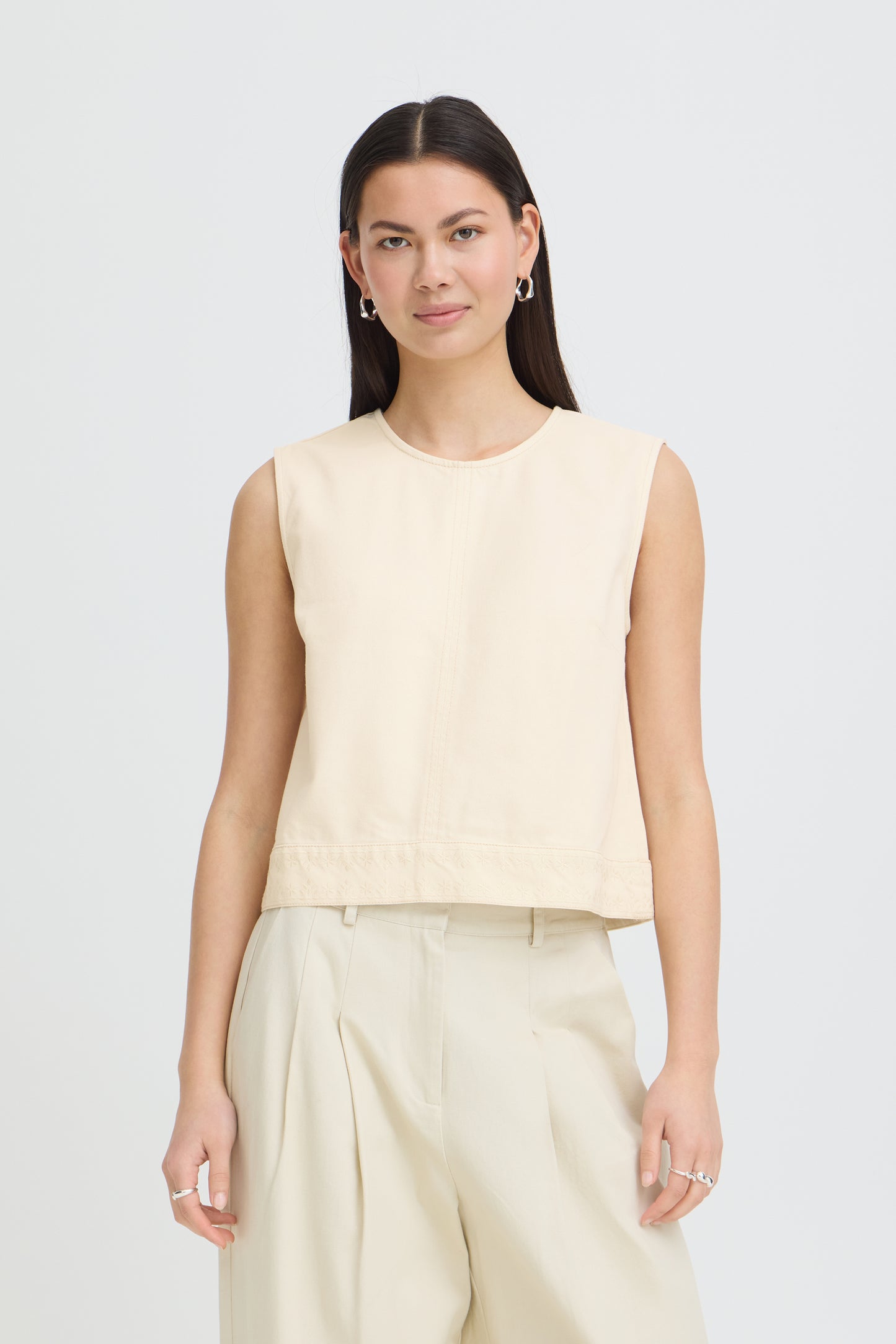 Top jean broderie ICHI