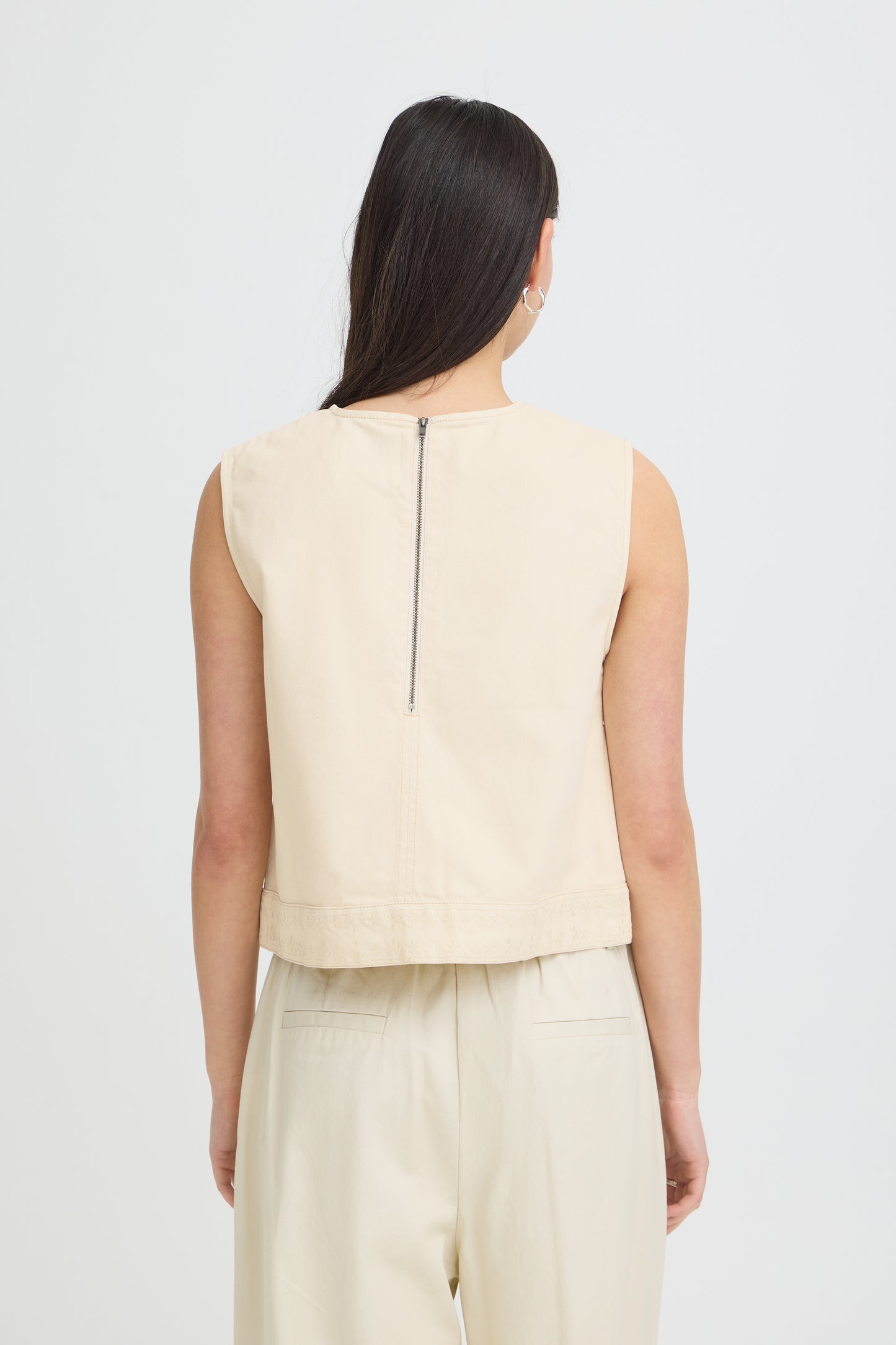 Top jean broderie ICHI
