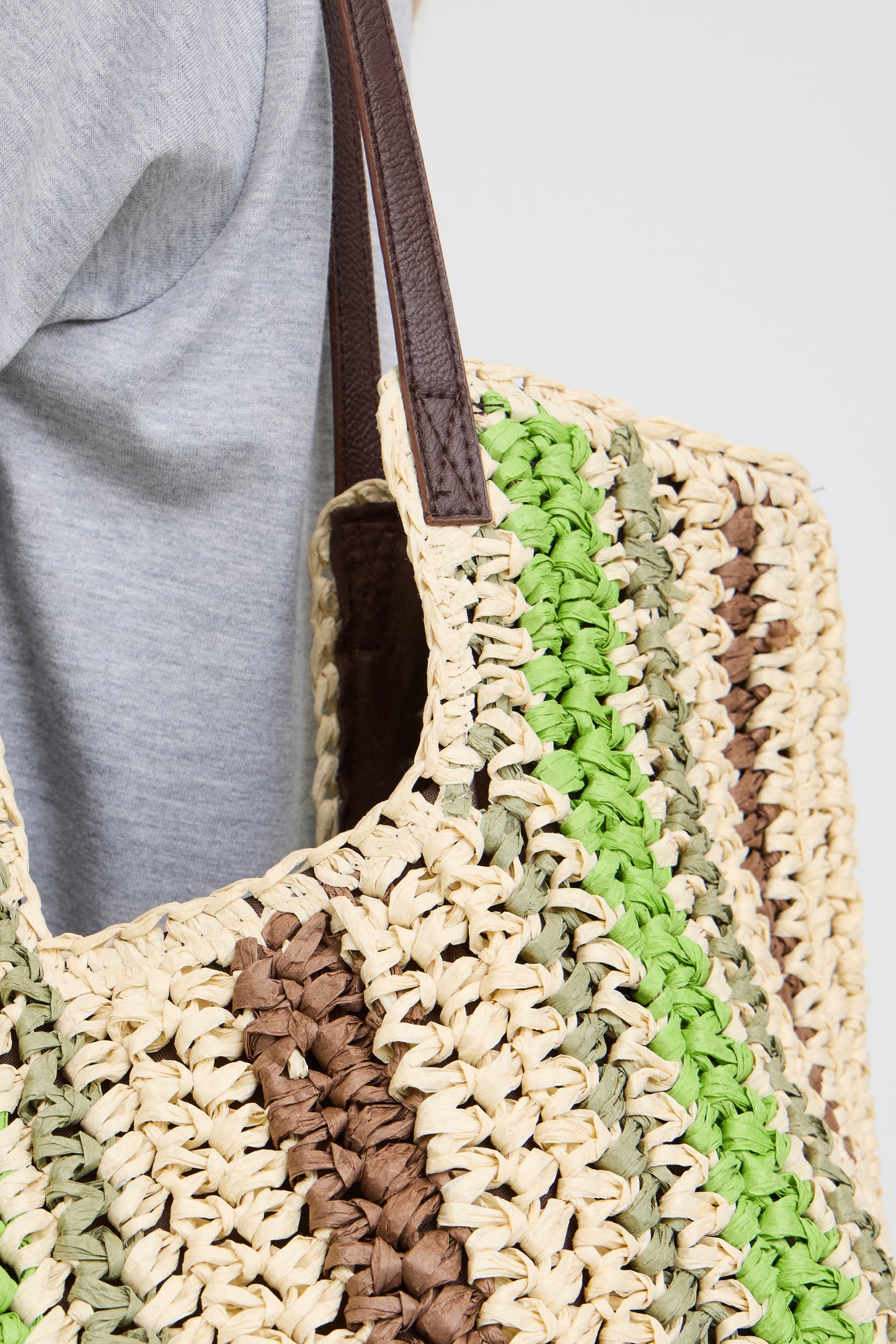 Sac tressé & similicuir ICHI