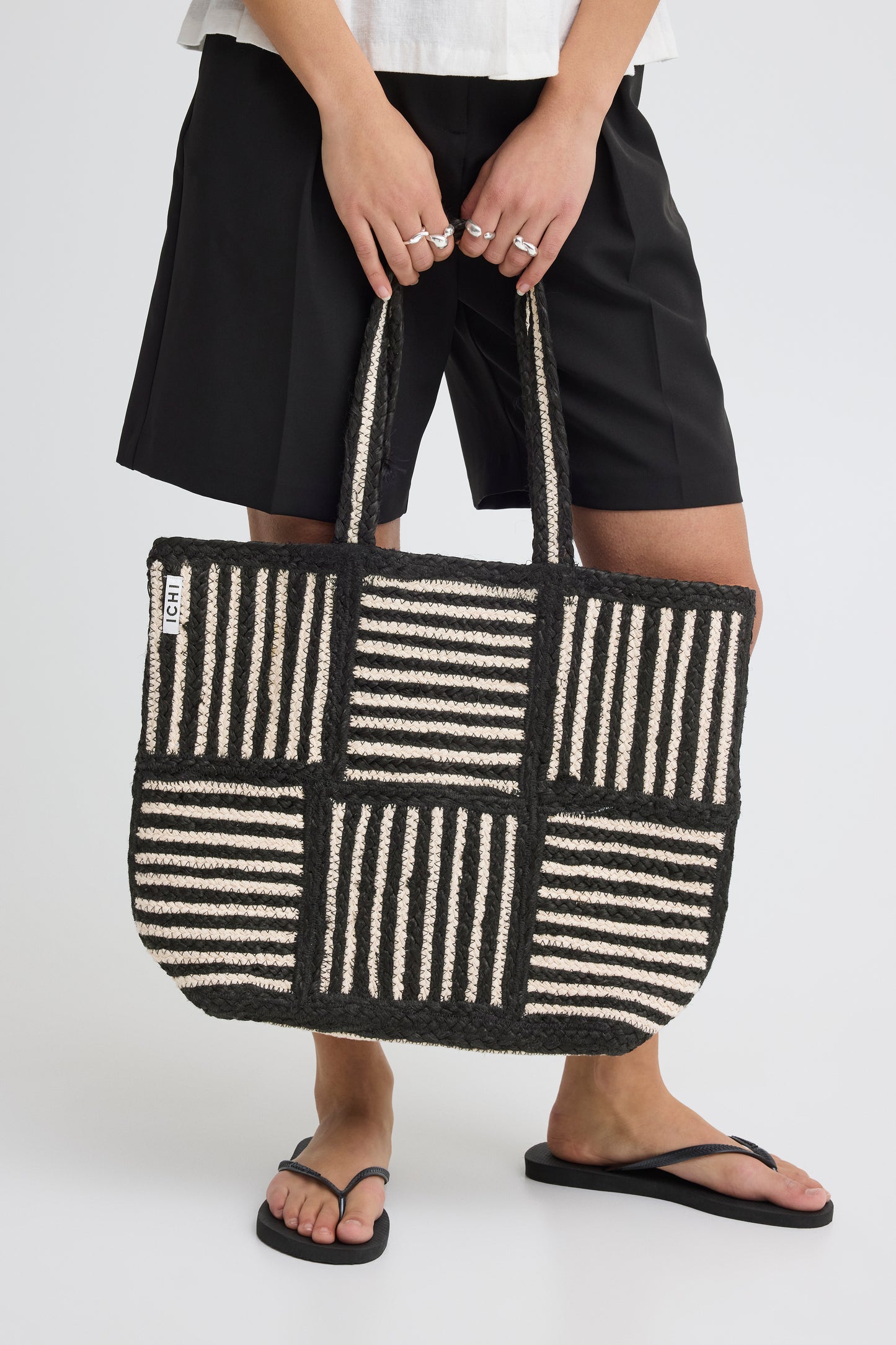 Sac tressé rayures ICHI