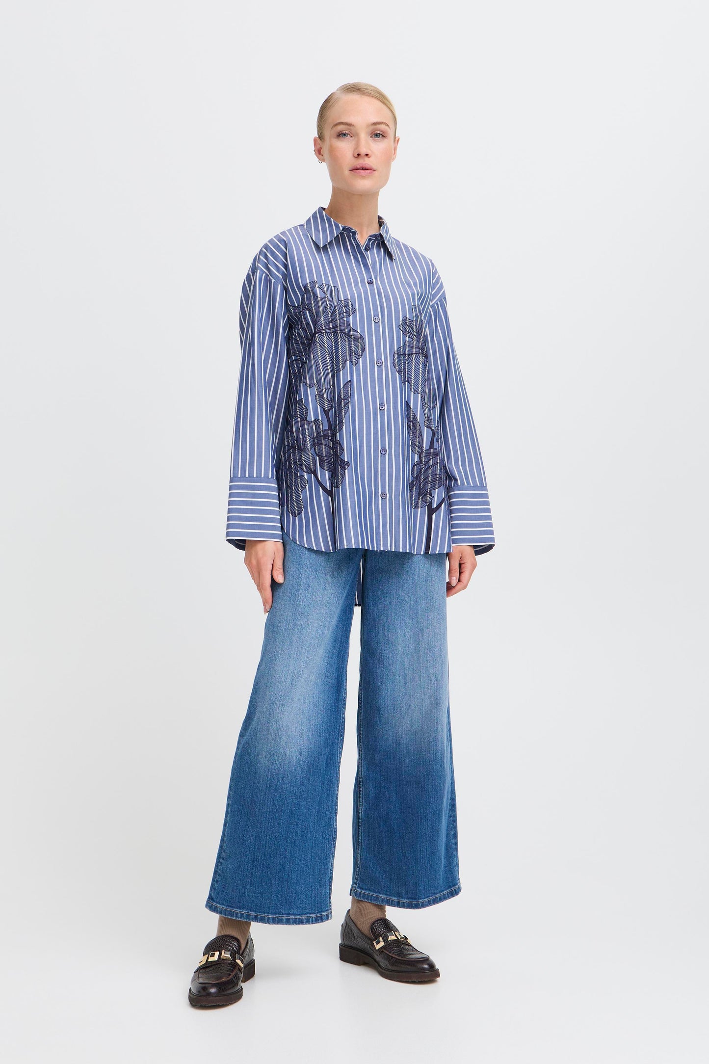 Chemise rayures & fleurs B.Young