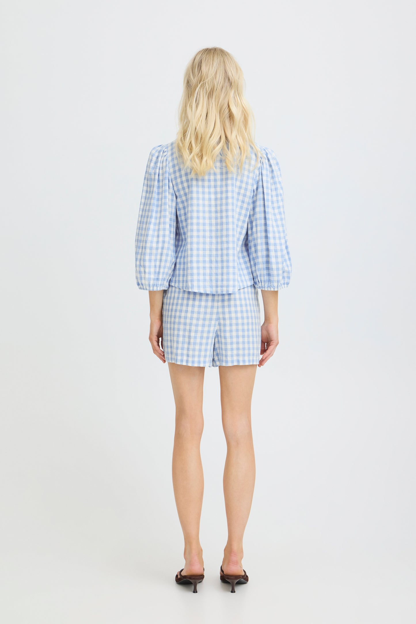 Chemise bouffante à carreaux B.Young