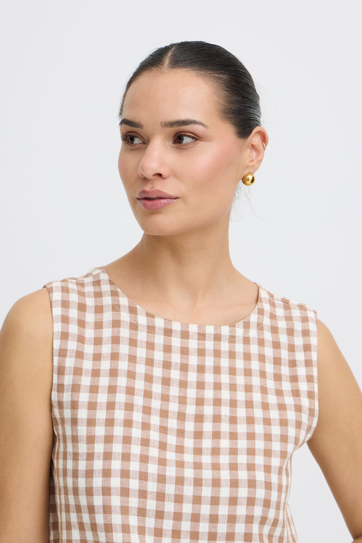 Top boutons carreaux B.Young