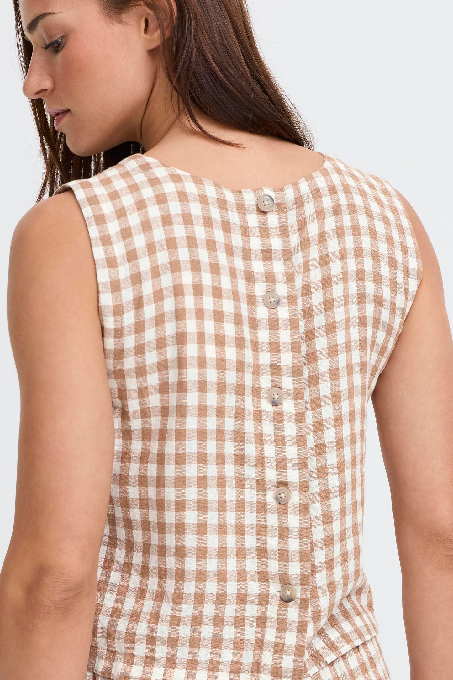 Top boutons carreaux B.Young