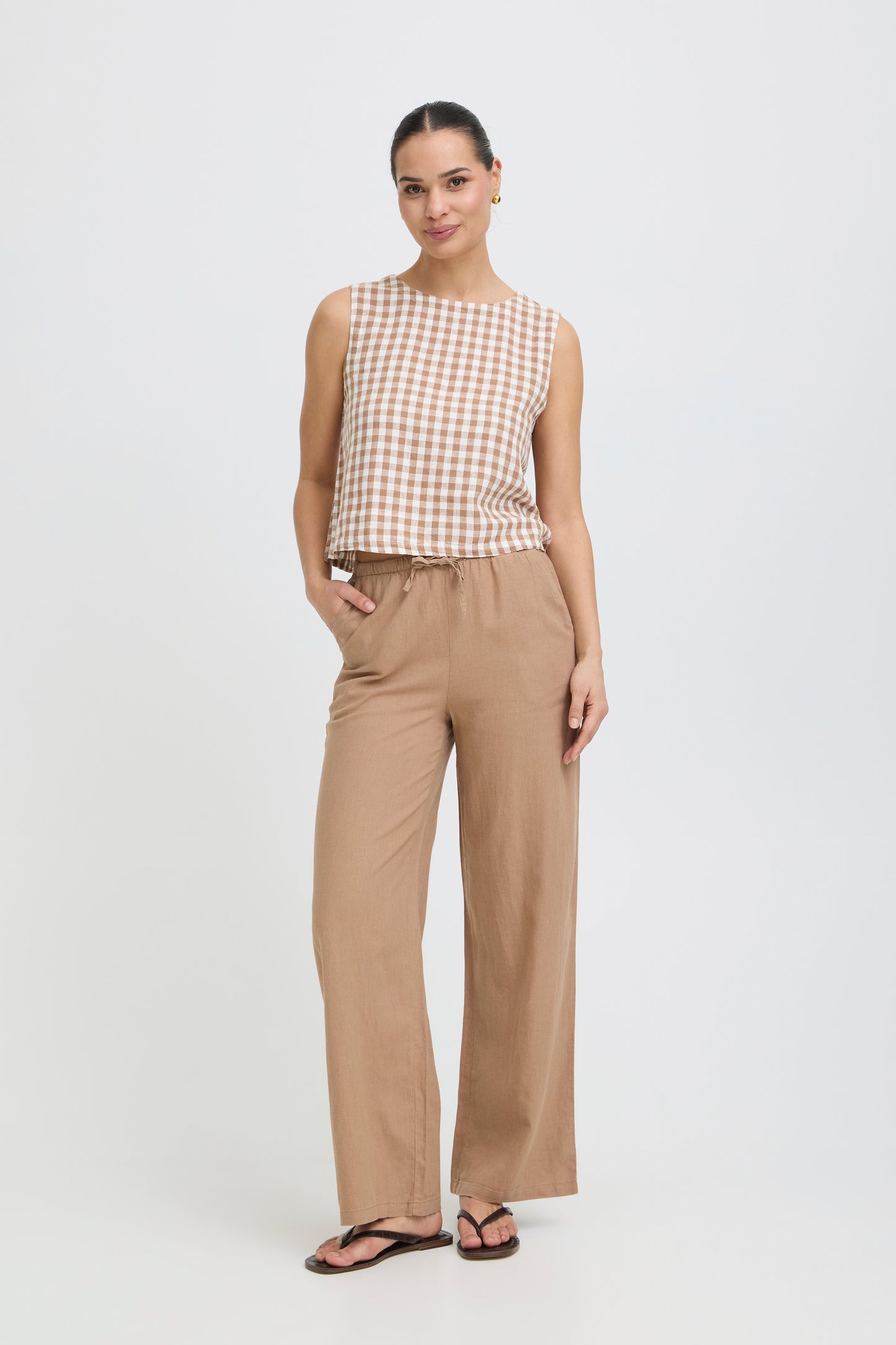 Top boutons carreaux B.Young