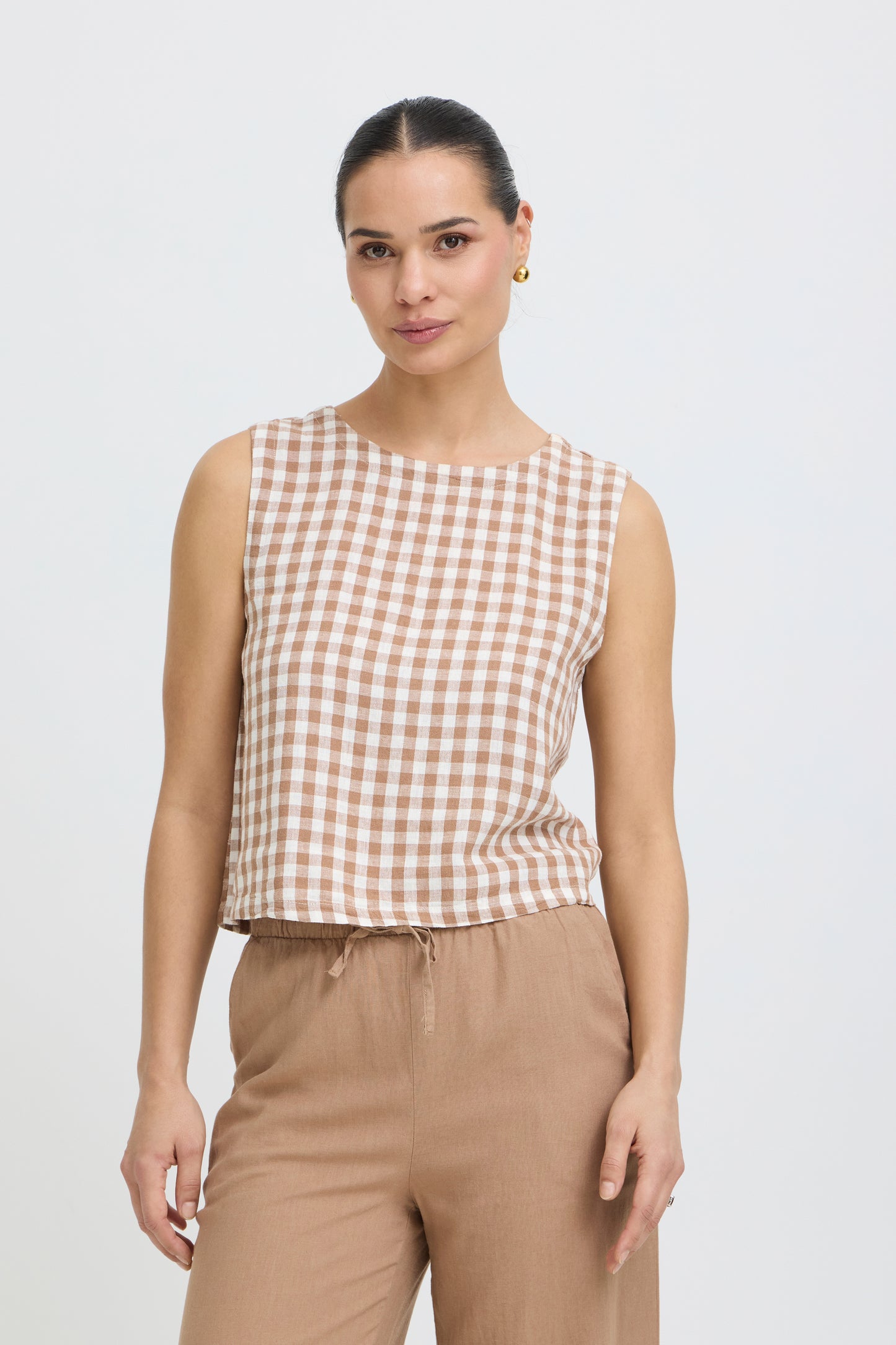 Top boutons carreaux B.Young